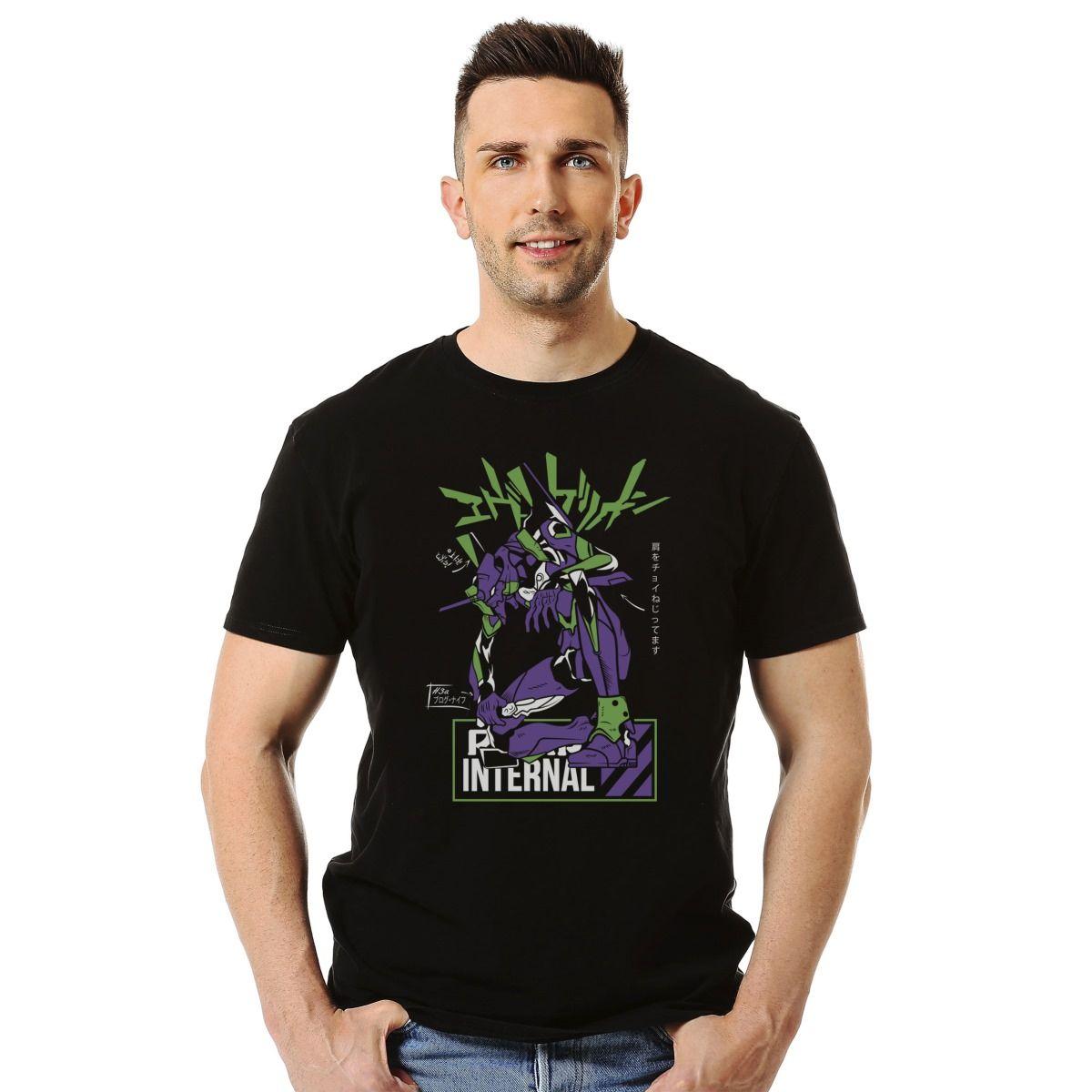 EVANGELION EVA 01 PREPARADA POLERA MANGA CORTA HOMBRE-2