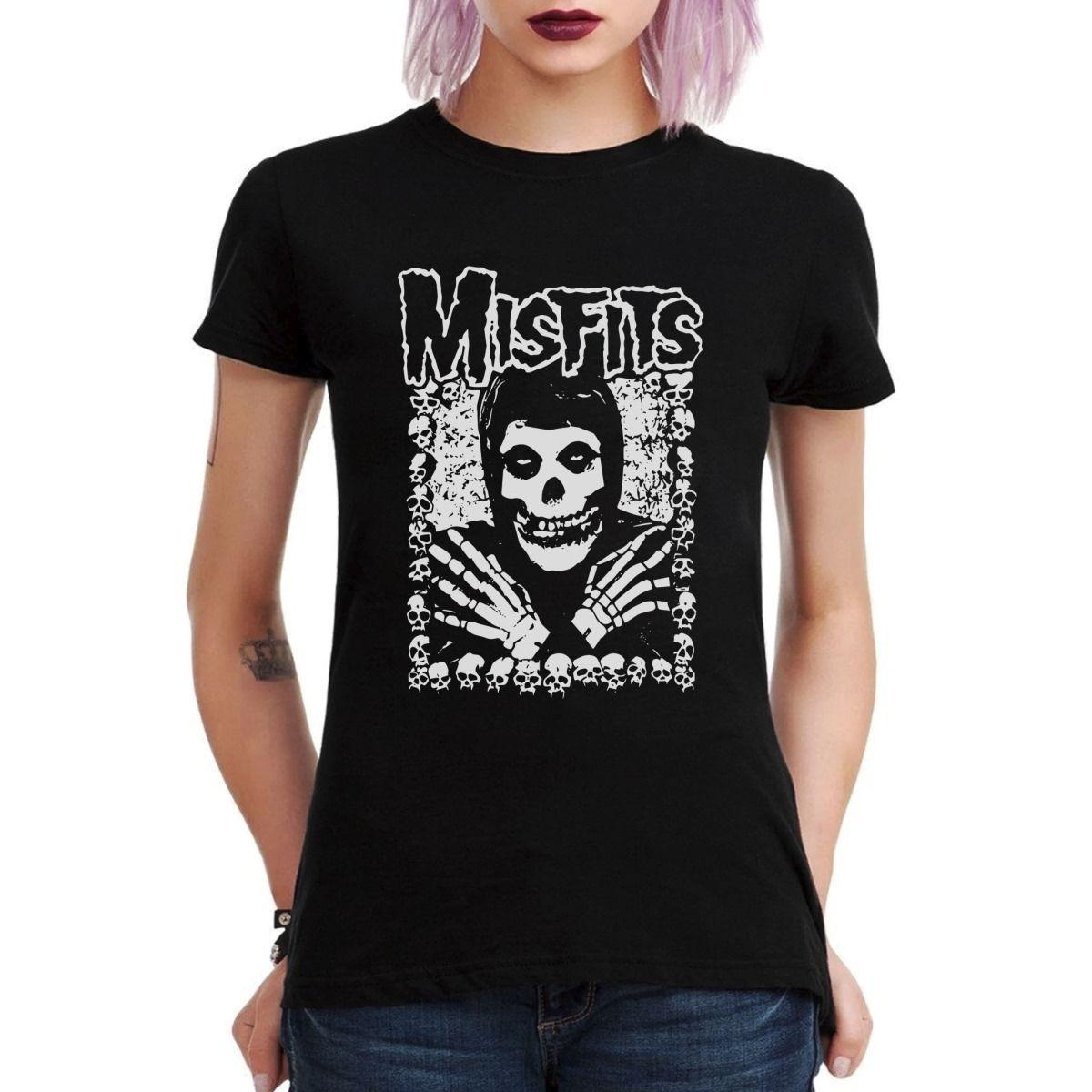 MISFITS SKULLS DEATH STENCIL POLERA MUJER-2