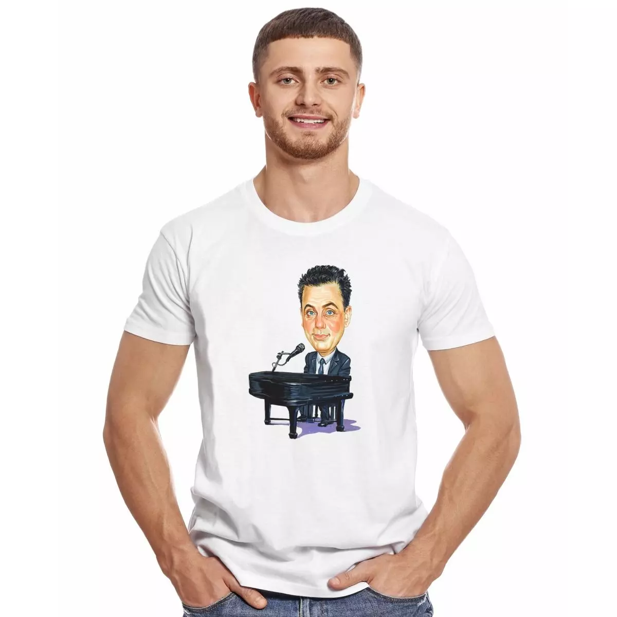 BILLY JOEL ROCK CARTOON POLERA MANGA CORTA HOMBRE-2