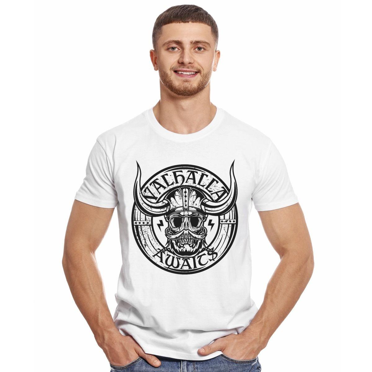 VALHALLA AWAITS LOGO POLERA MANGA CORTA HOMBRE-2