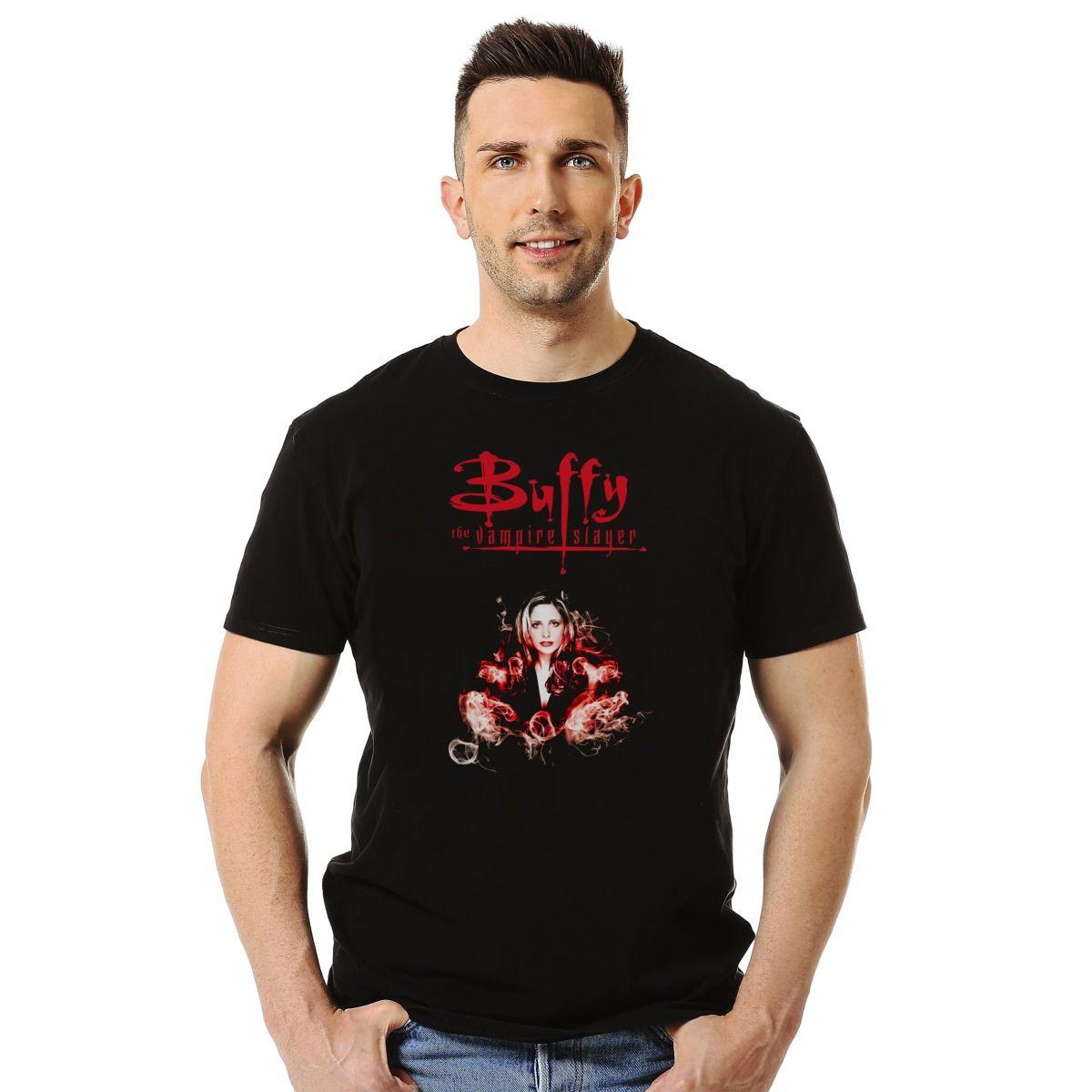 BUFFY THE VAMPIRE SLAYER FIRE POLERA MANGA CORTA HOMBRE-2