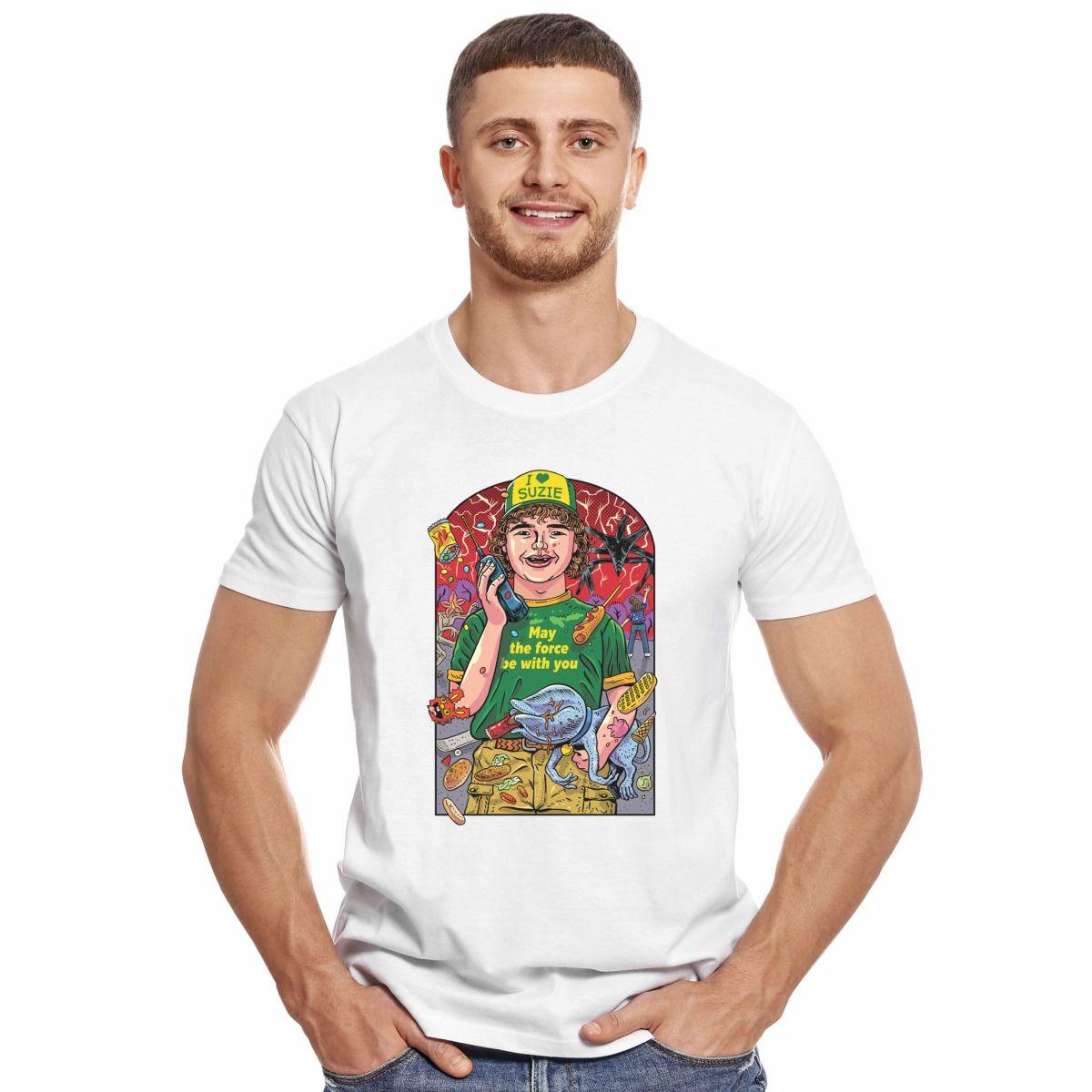 STRANGER THINGS DUSTIN CARTOON POLERA MANGA CORTA HOMBRE-2