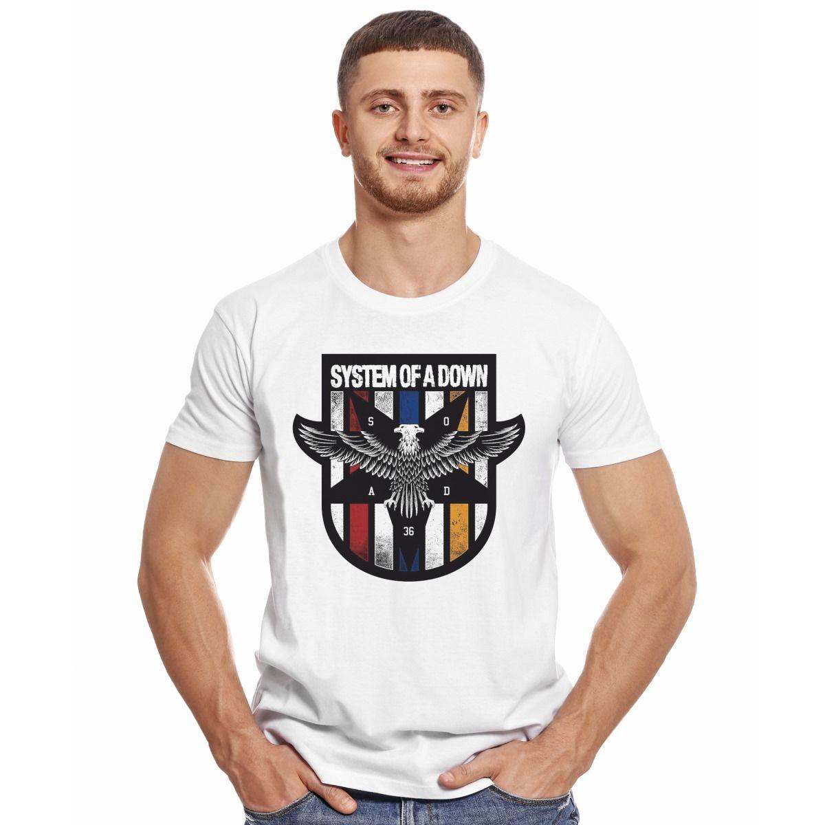 SYSTEM OF A DOWN LOGO AGUILA POLERA MANGA CORTA HOMBRE-2