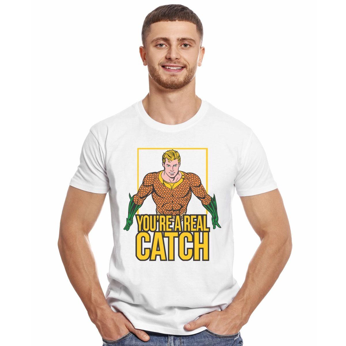 AQUAMAN YOU'RE A REAL CATCH POLERA MANGA CORTA HOMBRE-2