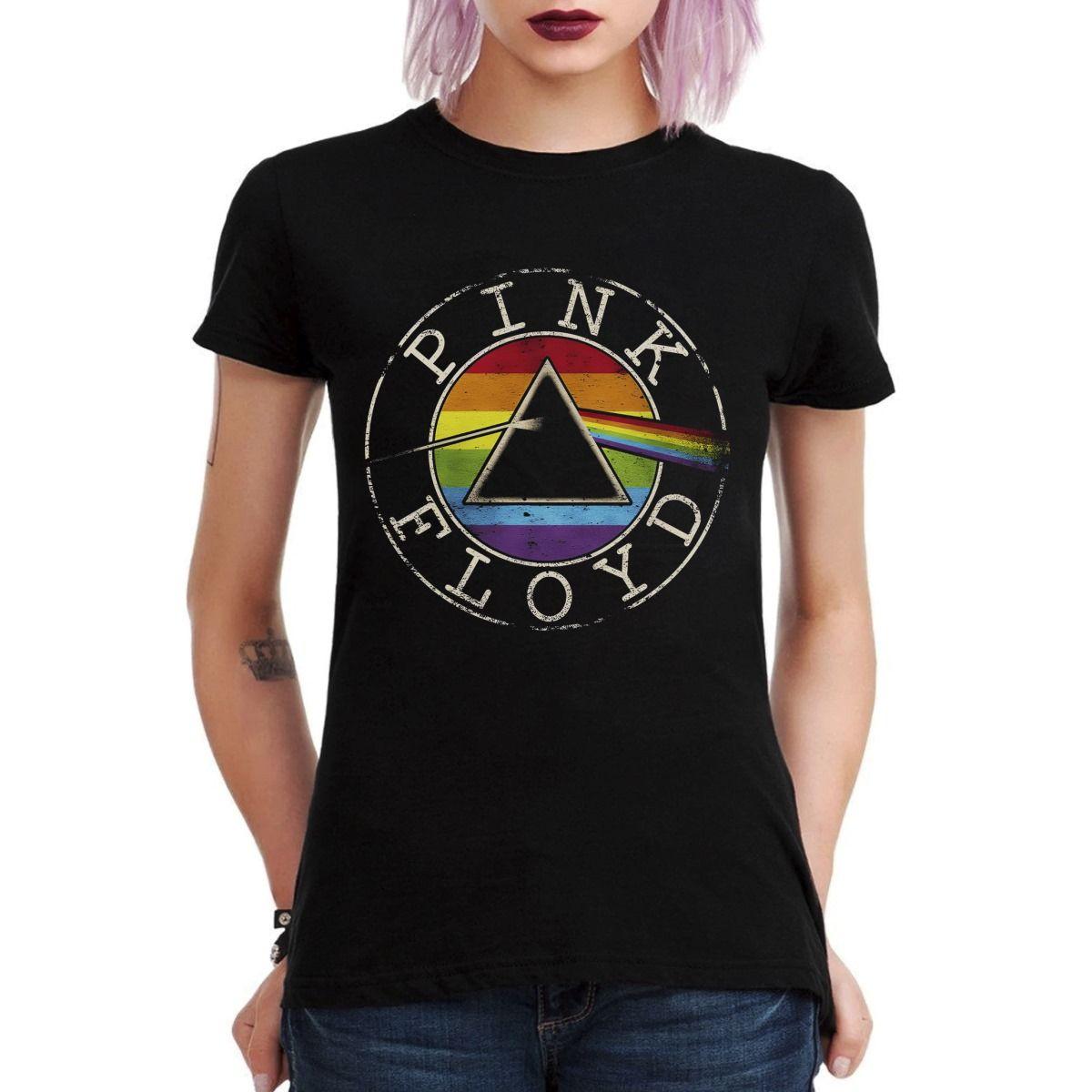 PINK FLOYD VINTAGE LOGO PRISMA POLERA MUJER-2
