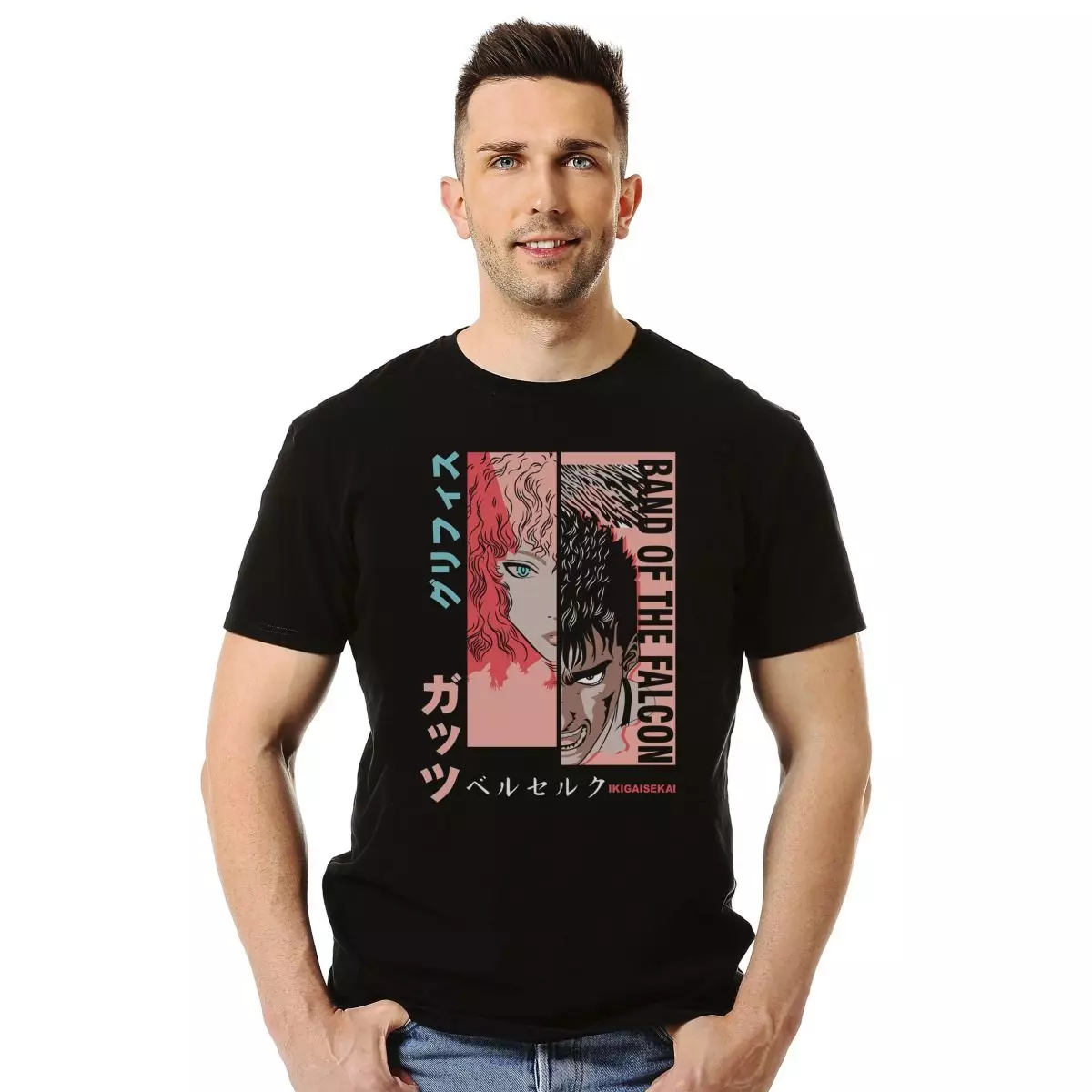 BERSERK BANDA DEL HALCON GUTS GRIFFITH POLERA MANGA CORTA HOMBRE-2