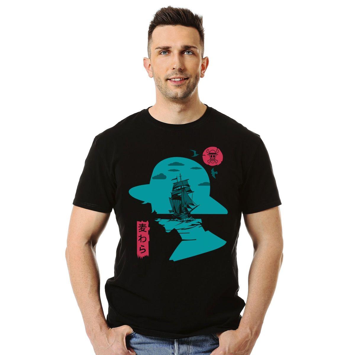 ONE PIECE MONKEY D LUFFY SOMBRA BARCO POLERA MANGA CORTA HOMBRE-2