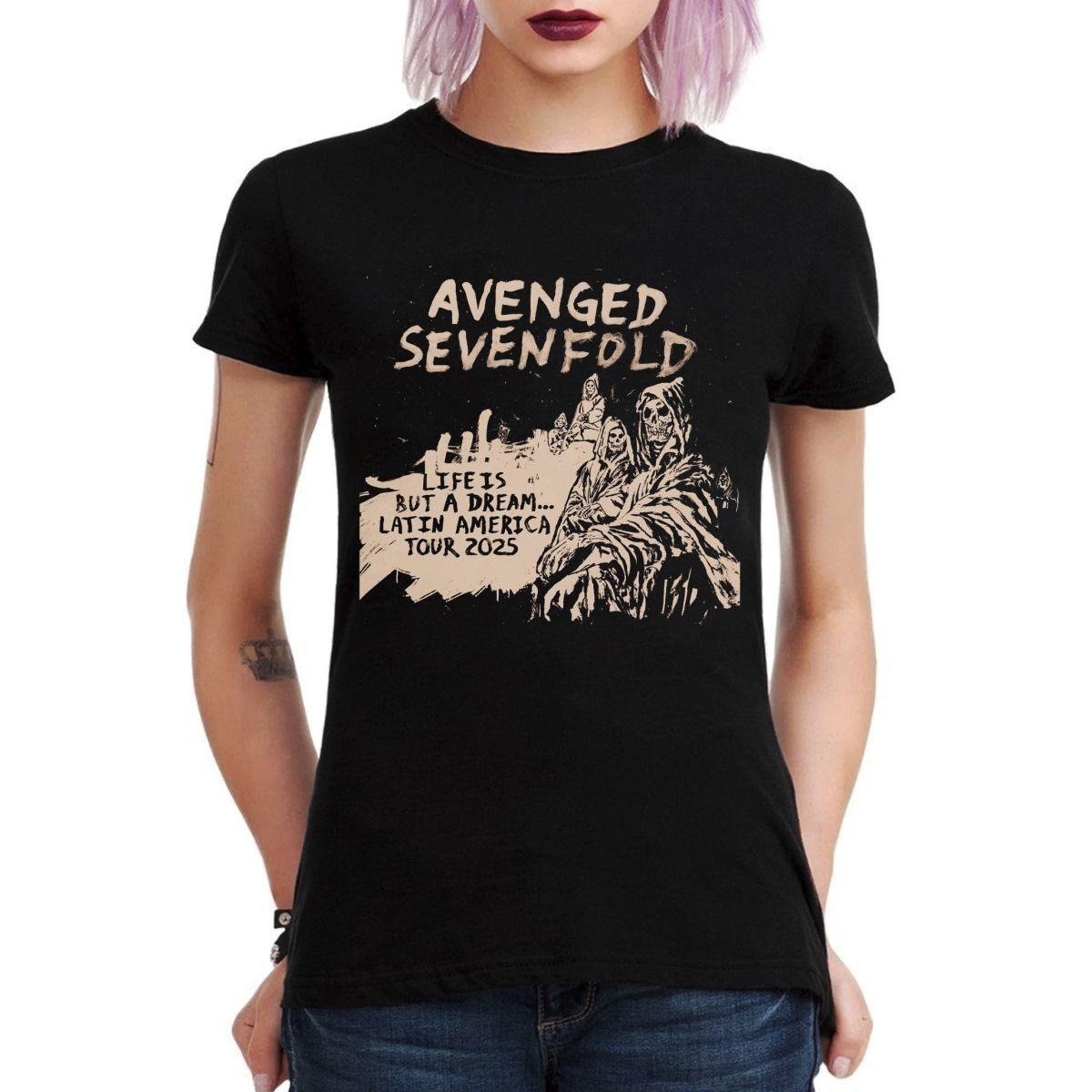 AVENGED SEVENFOLD LATIN AMERICAN TOUR 2025 LIFE IS BUT A DREAM POLERA MUJER-2