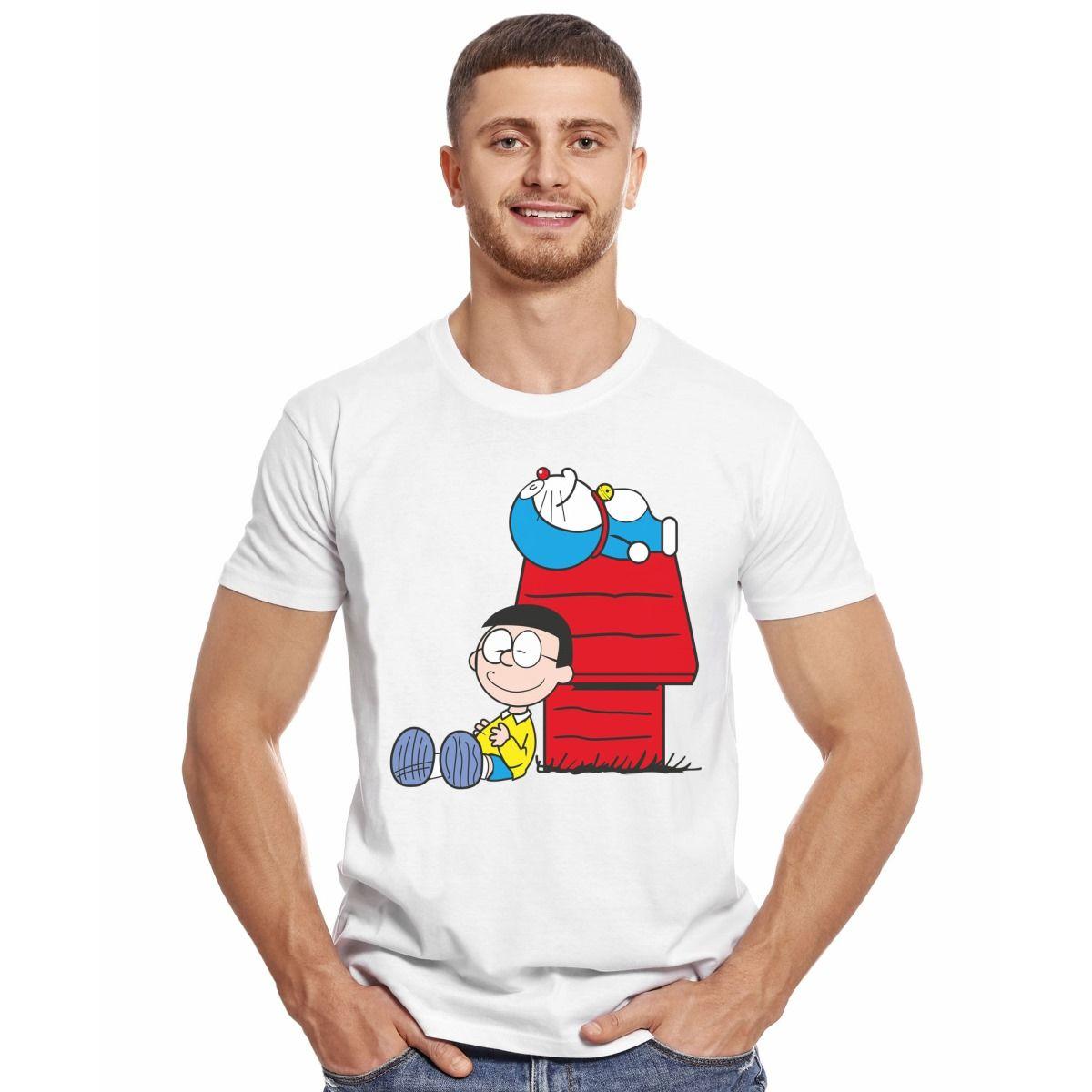DORAEMON GATO COSMICO SNOOPY PARODIA POLERA MANGA CORTA HOMBRE-2