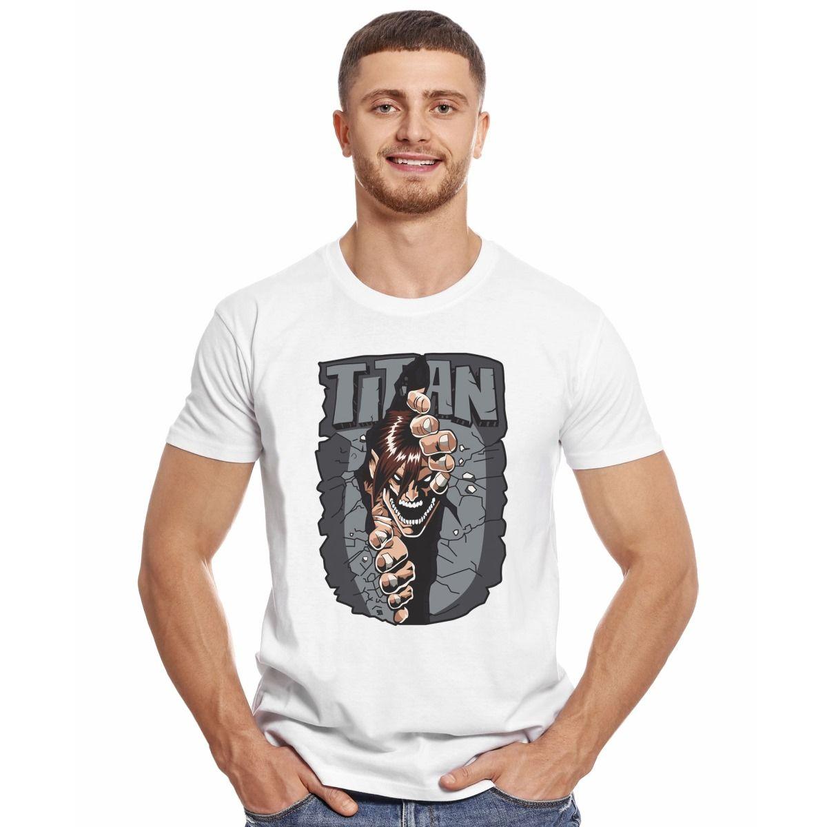ATTACK ON TITAN EREN GRIETA SHINGEKI NO KYOJIN POLERA MANGA CORTA HOMBRE-2