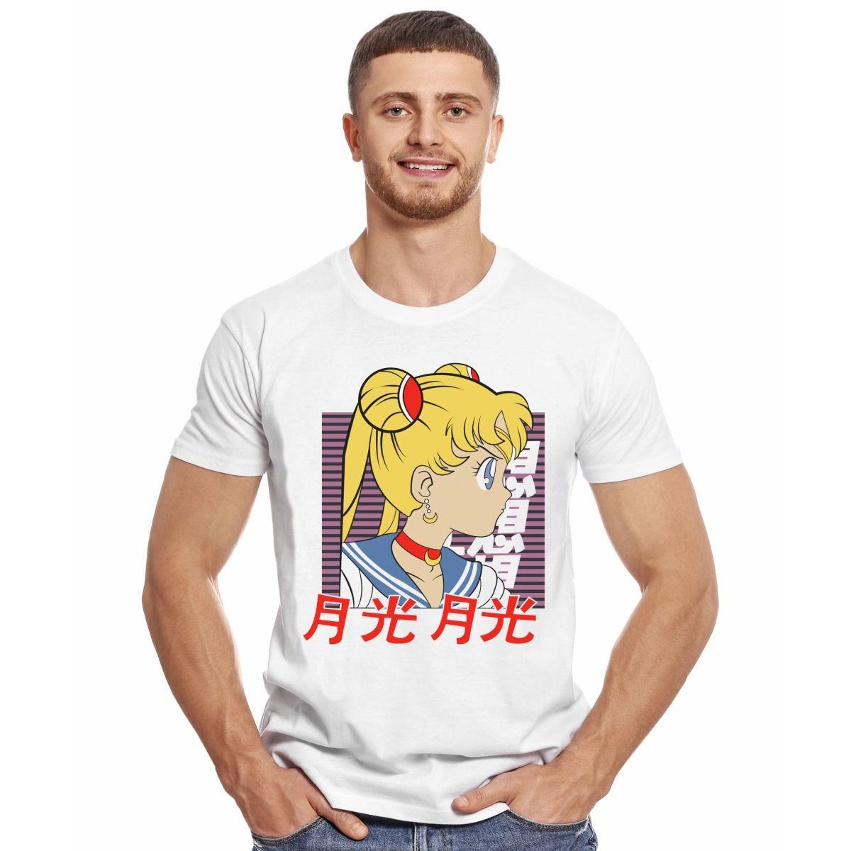 SAILOR MOON SERENA USAGI TSUKINO CARA POLERA MANGA CORTA HOMBRE-2