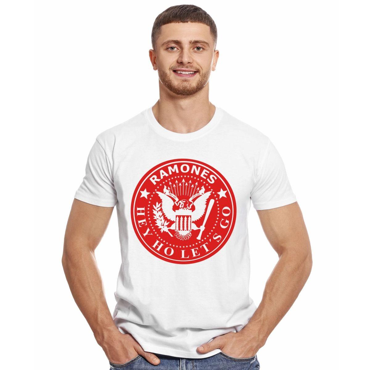 RAMONES HEY HO LETS GO ROJO POLERA MANGA CORTA HOMBRE-2