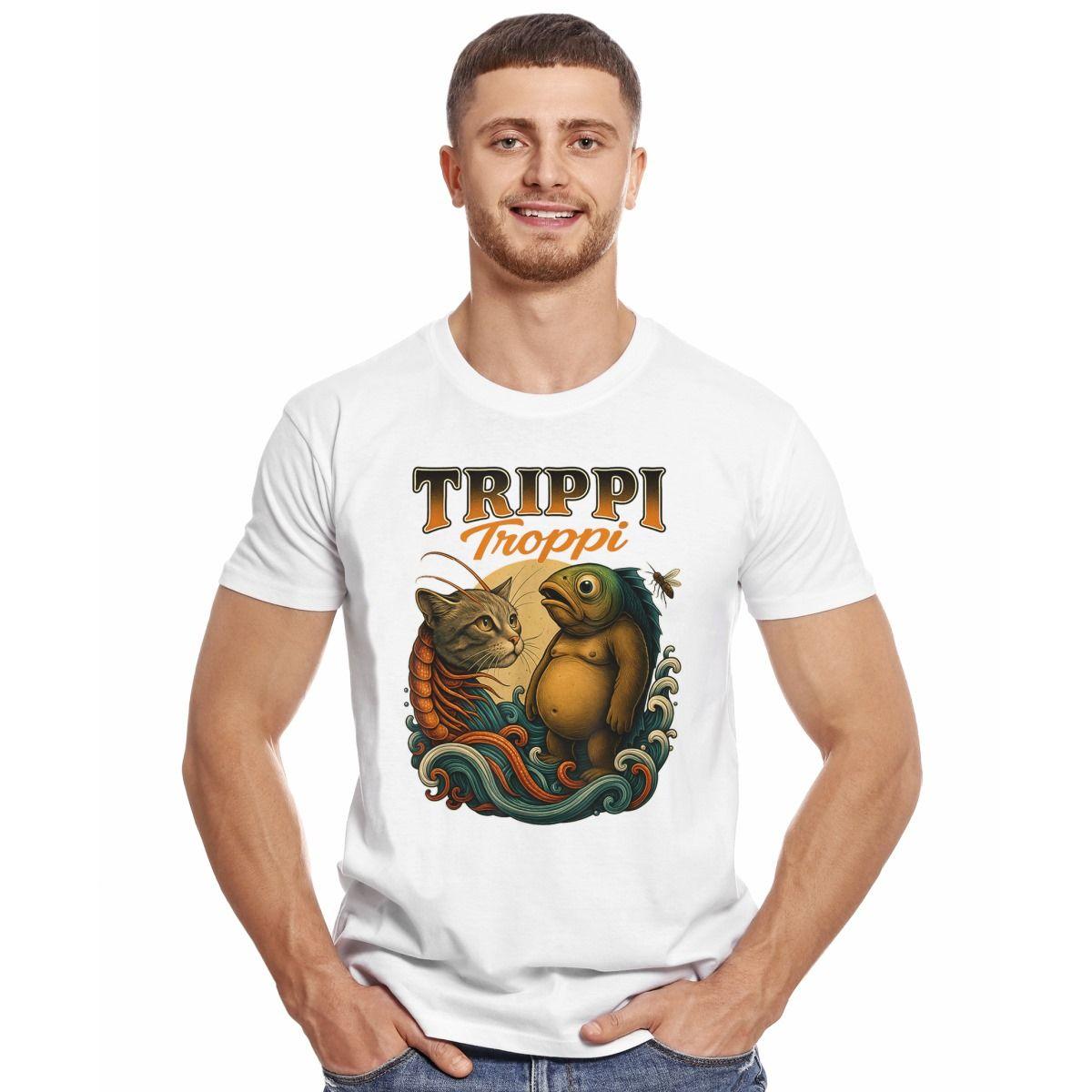 BRAINROT ITALIANO TRIPPI TROPPI MEME POLERA MANGA CORTA HOMBRE-2