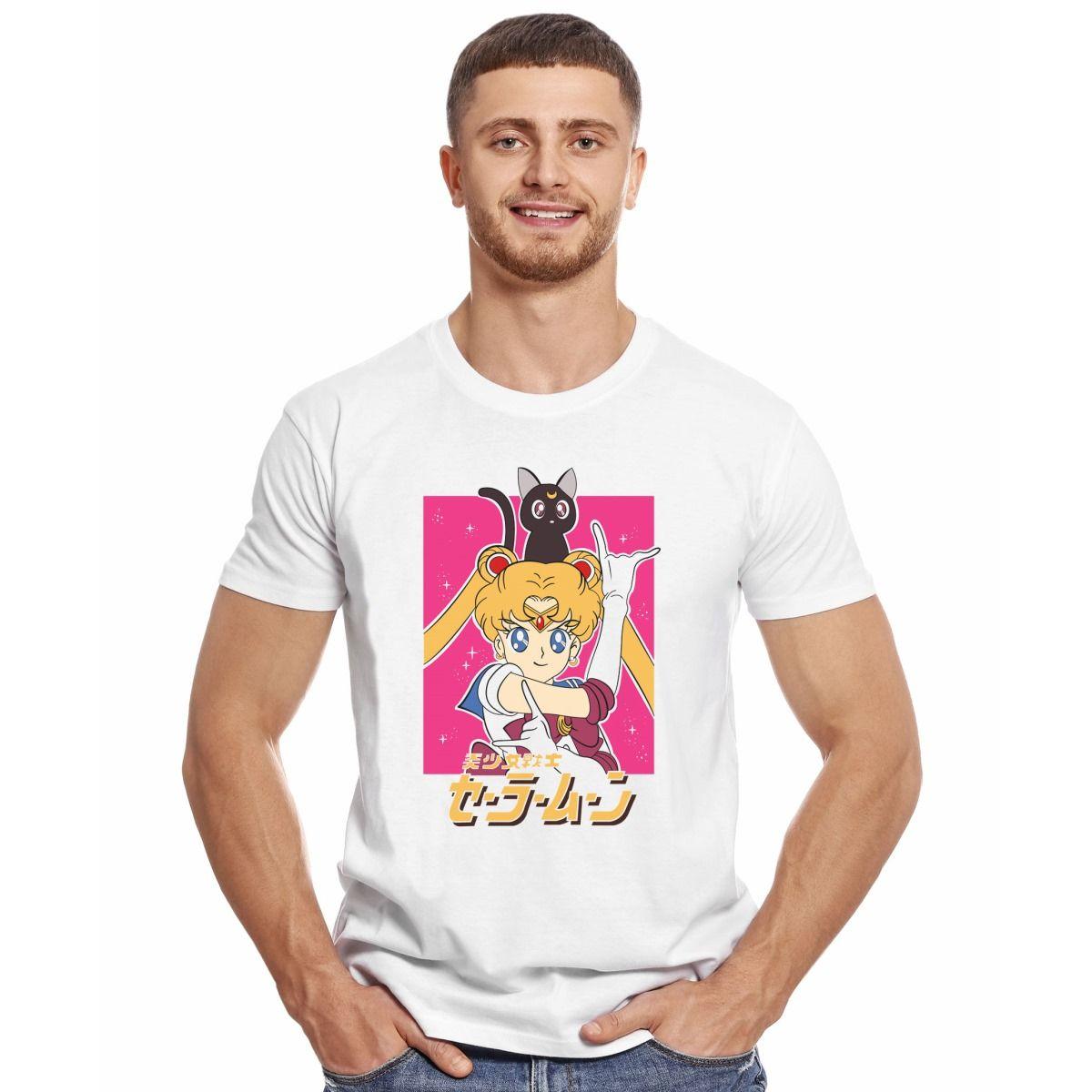 SAILOR MOON SERENA Y LUNA POLERA MANGA CORTA HOMBRE-2