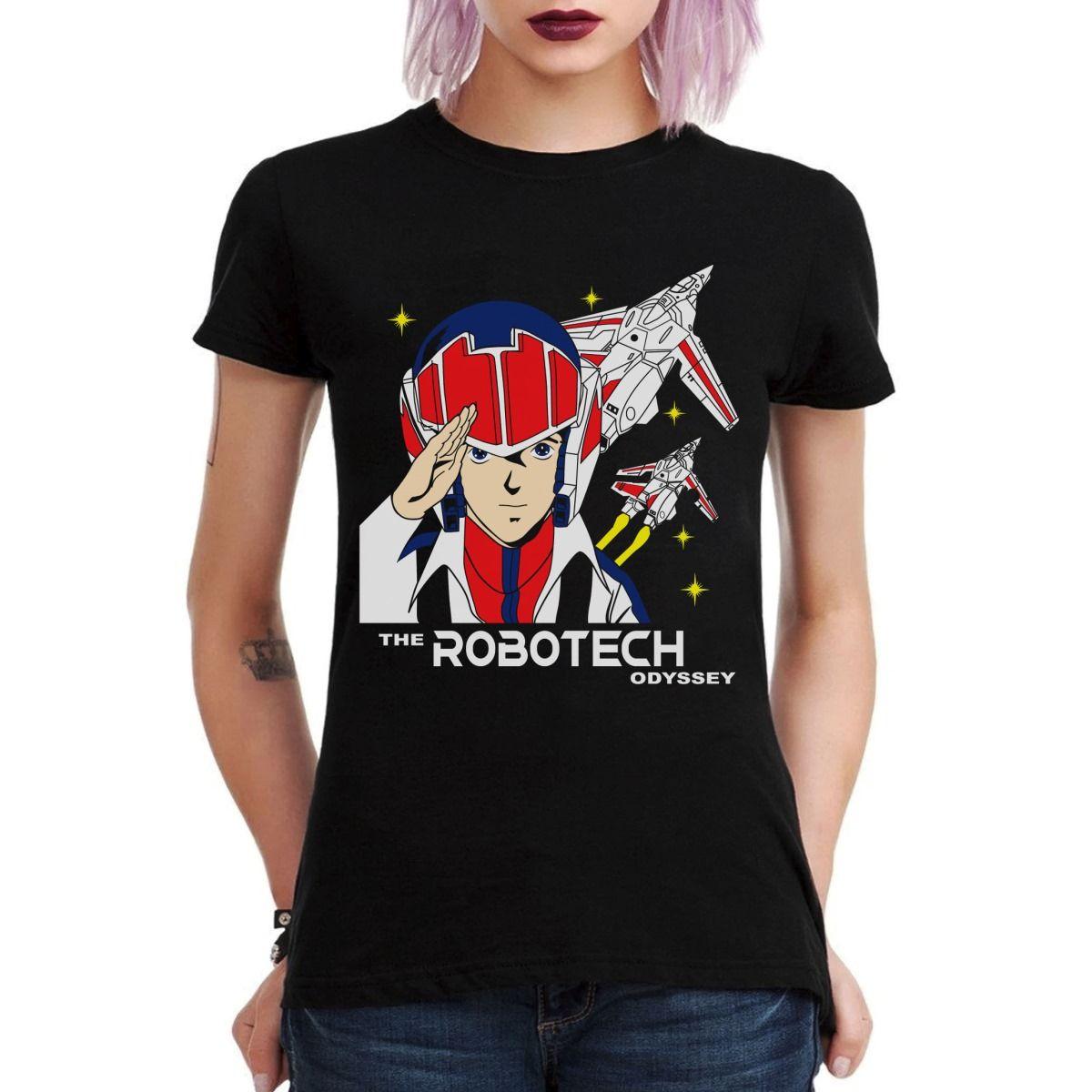ROBOTECH RICK HUNTER SALUDANDO POLERA MUJER-2