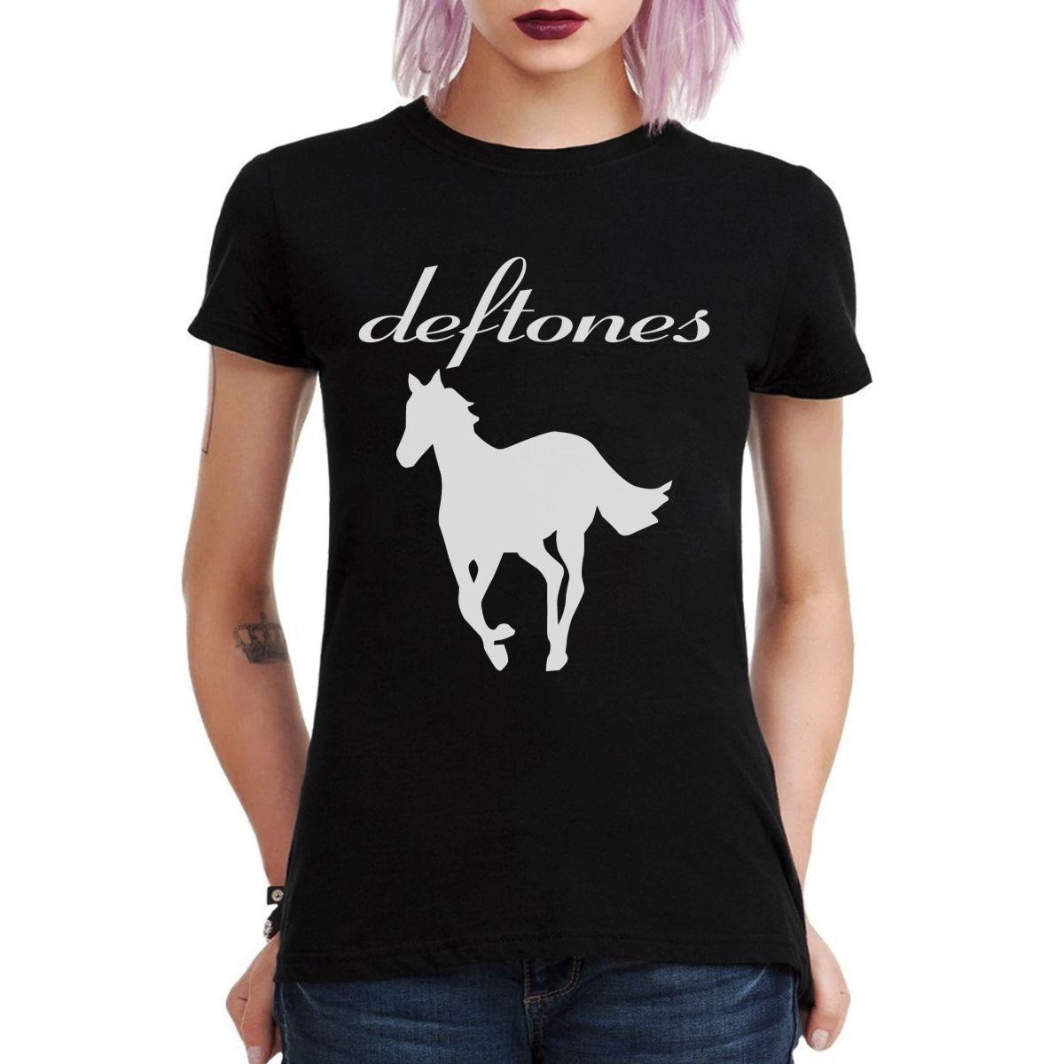 DEFTONES WHITE PONY LOGO GRANDE POLERA MUJER-2