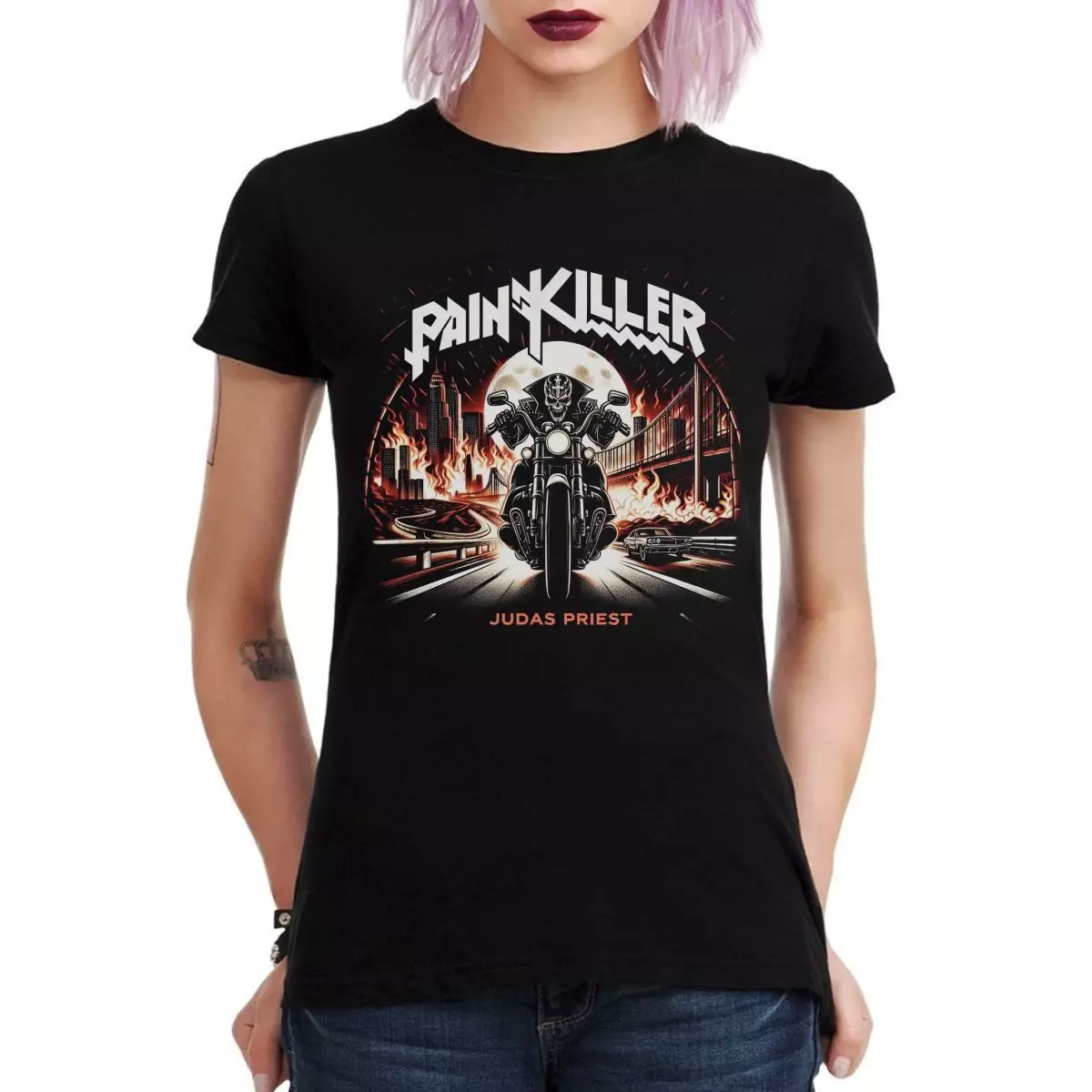 JUDAS PRIEST PAINKILLER ART POLERA MUJER-2