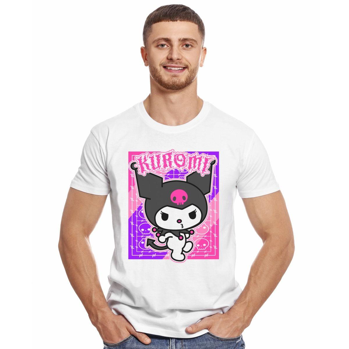 KUROMI PERFIL VECTOR POLERA MANGA CORTA HOMBRE-2