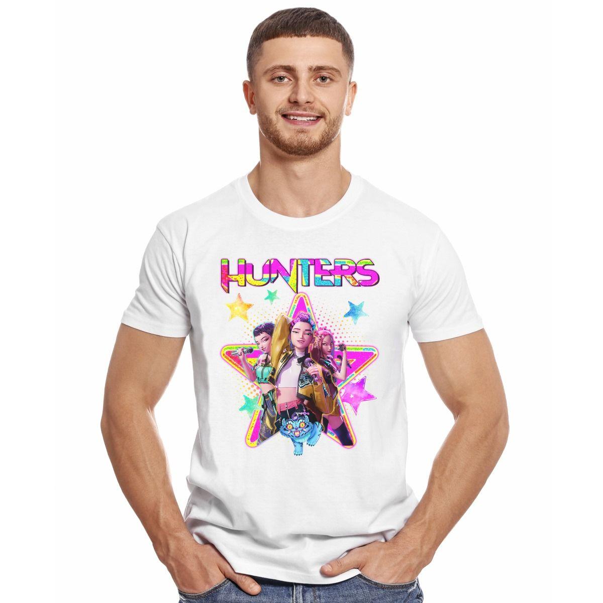 GUERRERAS K POP DEMON HUNTERS RUMI MIRA ZOEY DERPY CANTANDO POLERA MANGA CORTA HOMBRE-2