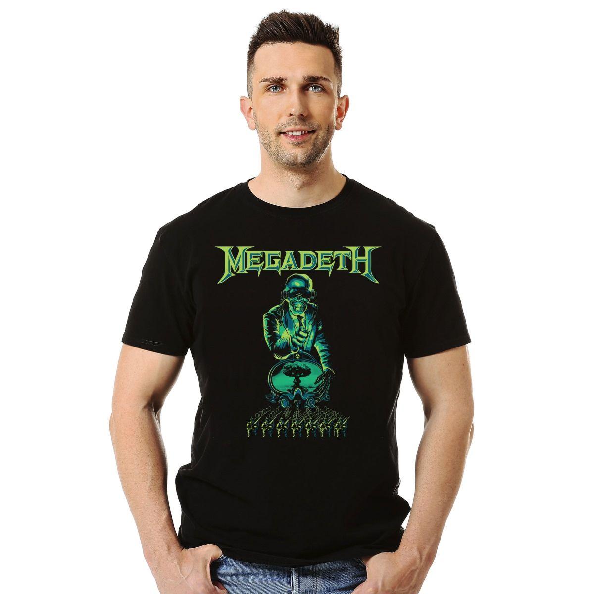 MEGADETH VIC NUCLEAR BOMB GREEN POLERA MANGA CORTA HOMBRE-2