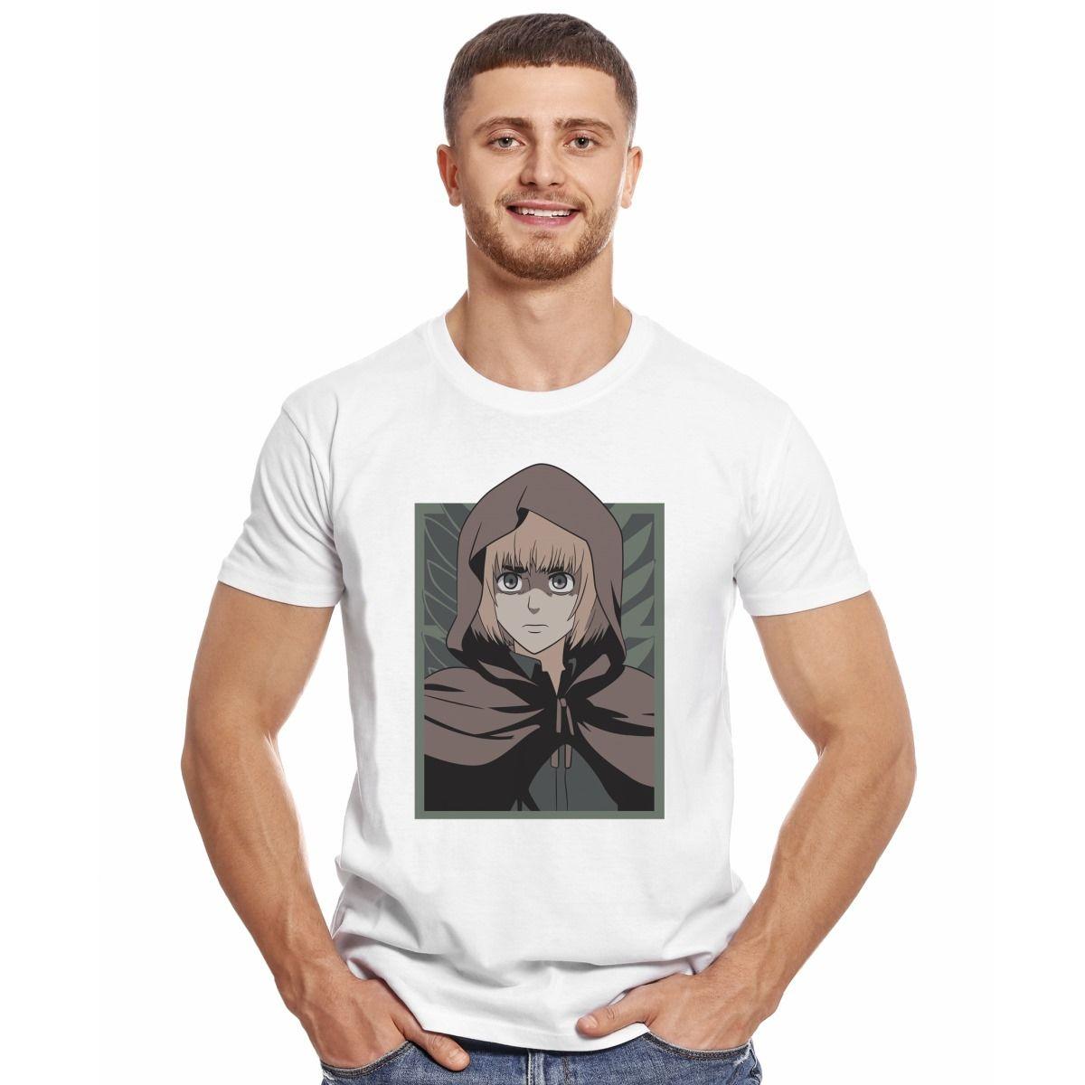 ATTACK ON TITAN ARMIN ARLERT CAPUCHA POLERA MANGA CORTA HOMBRE-2