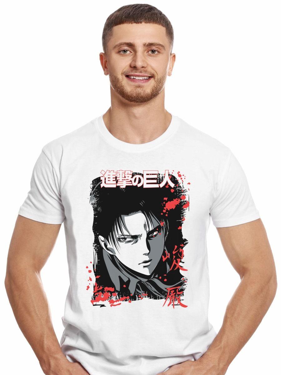 ATTACK ON TITAN LEVI ACKERMAN CARA POLERA MANGA CORTA HOMBRE-0