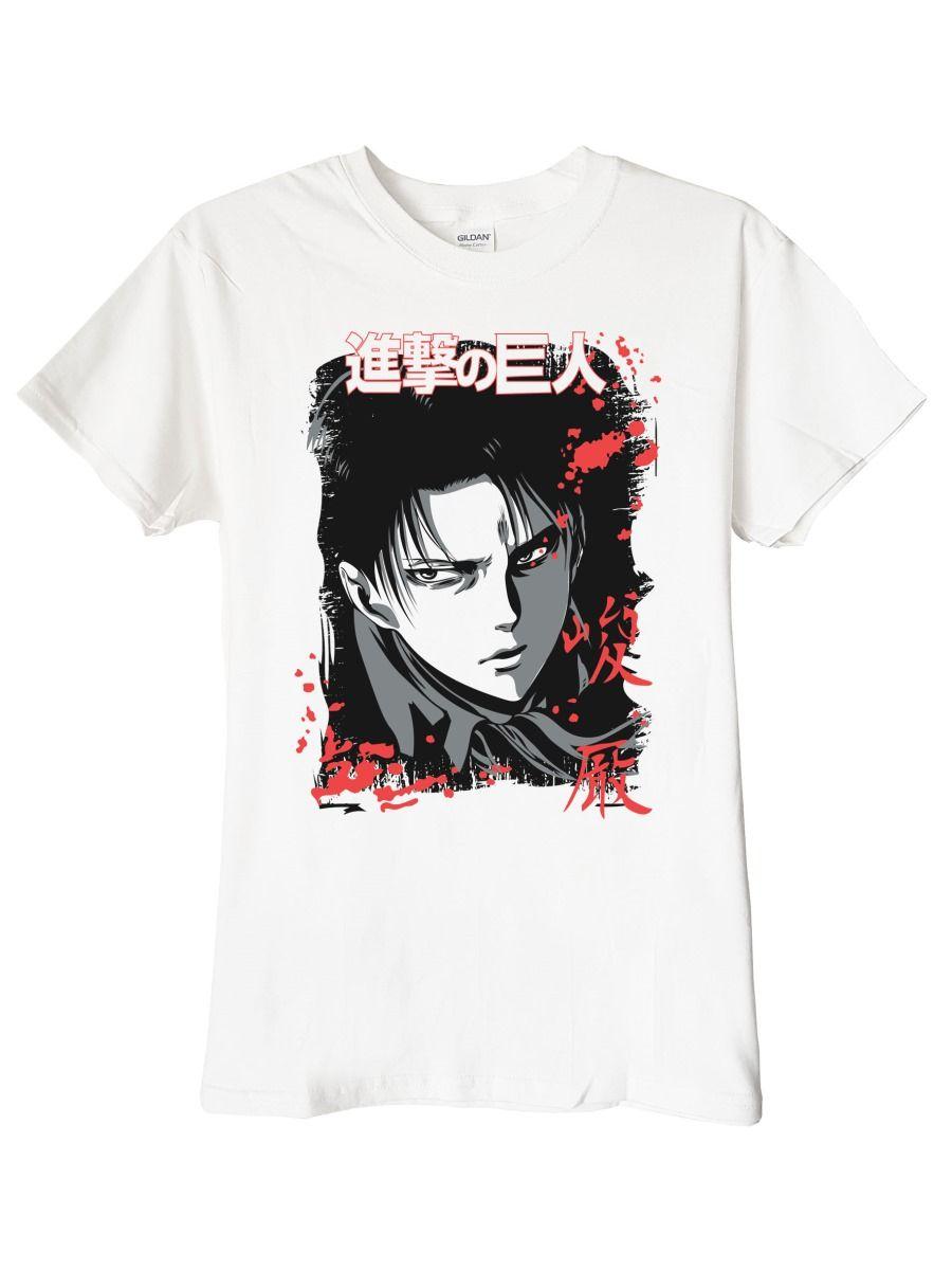 ATTACK ON TITAN LEVI ACKERMAN CARA POLERA MANGA CORTA HOMBRE-1