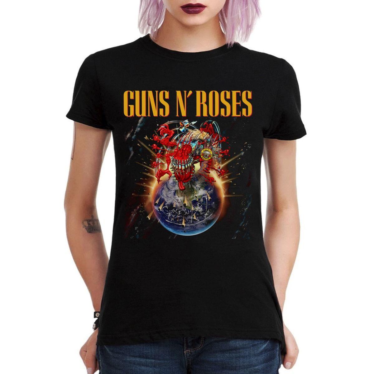 GUNS N ROSES TOUR 2025 CHILE ESTADIO NACIONAL POLERA MUJER-2