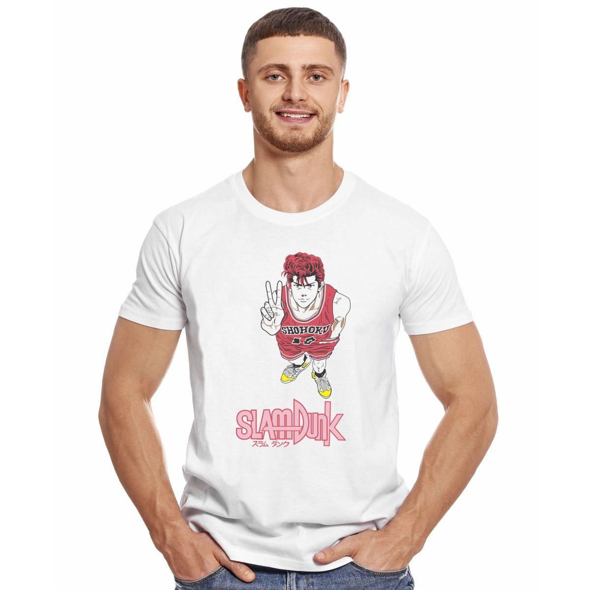 SLAM DUNK HANAMICHI SAKURAGI SALUDO POLERA MANGA CORTA HOMBRE-2