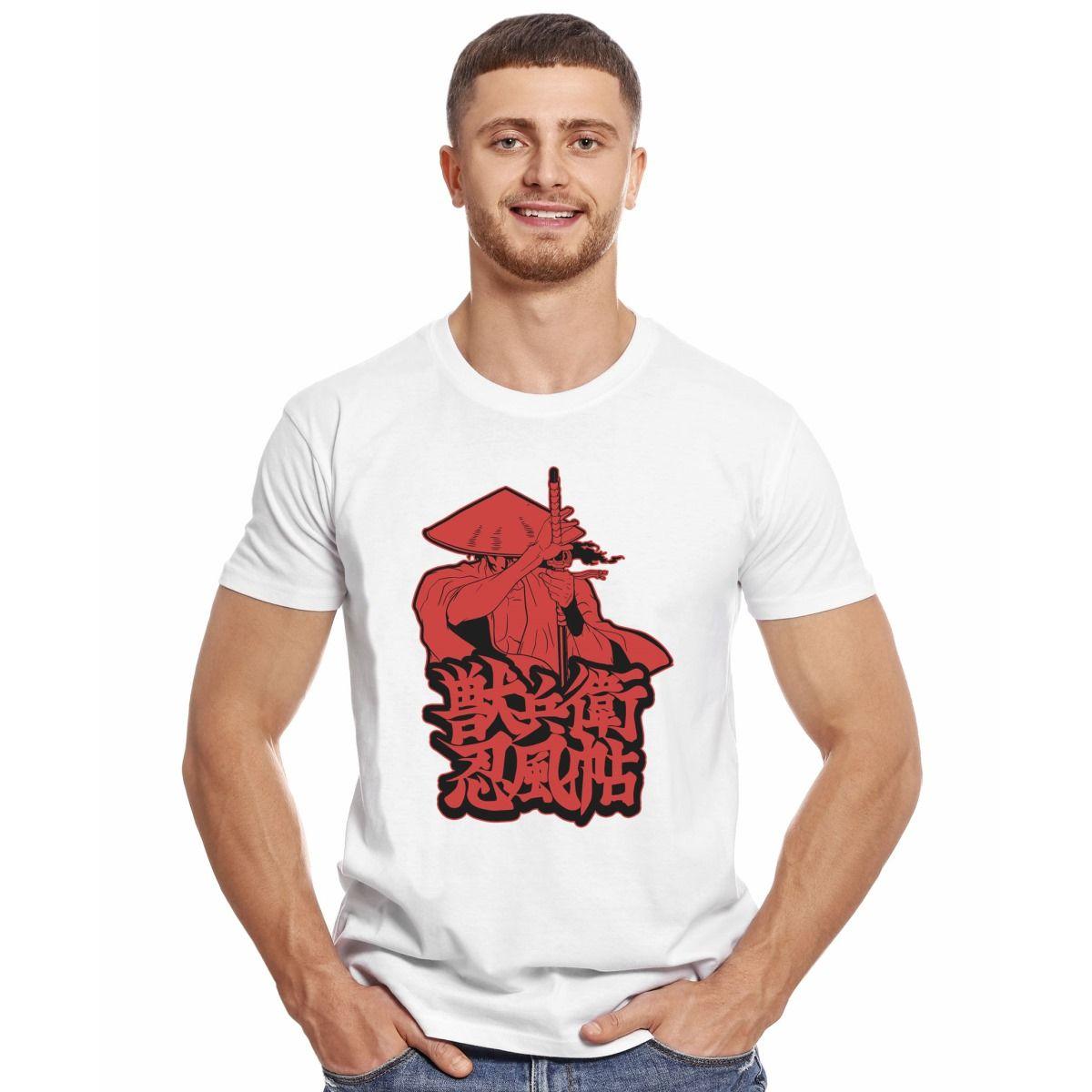 NINJA SCROLL JUBEI KIBAGAMI ROJO POLERA MANGA CORTA HOMBRE-2