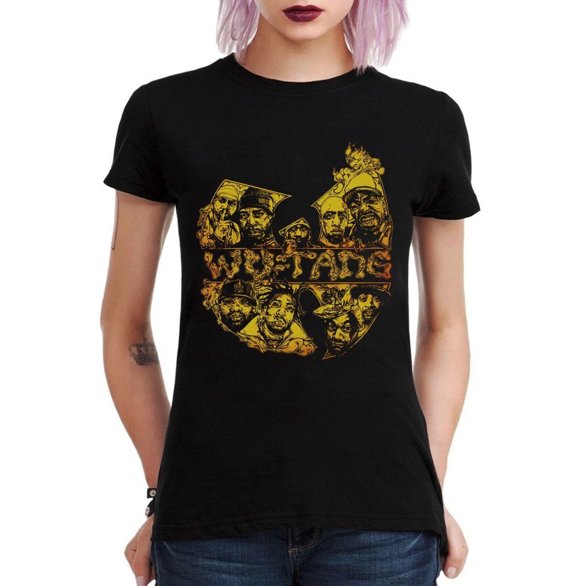 WU TANG CLAN LOGO FACES CARAS POLERA MUJER-2