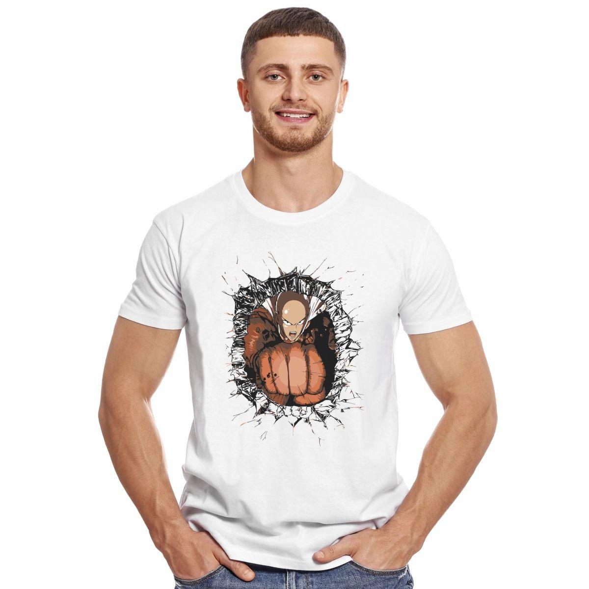 ONE PUNCH MAN SAITAMA PUÑO POLERA MANGA CORTA HOMBRE-2