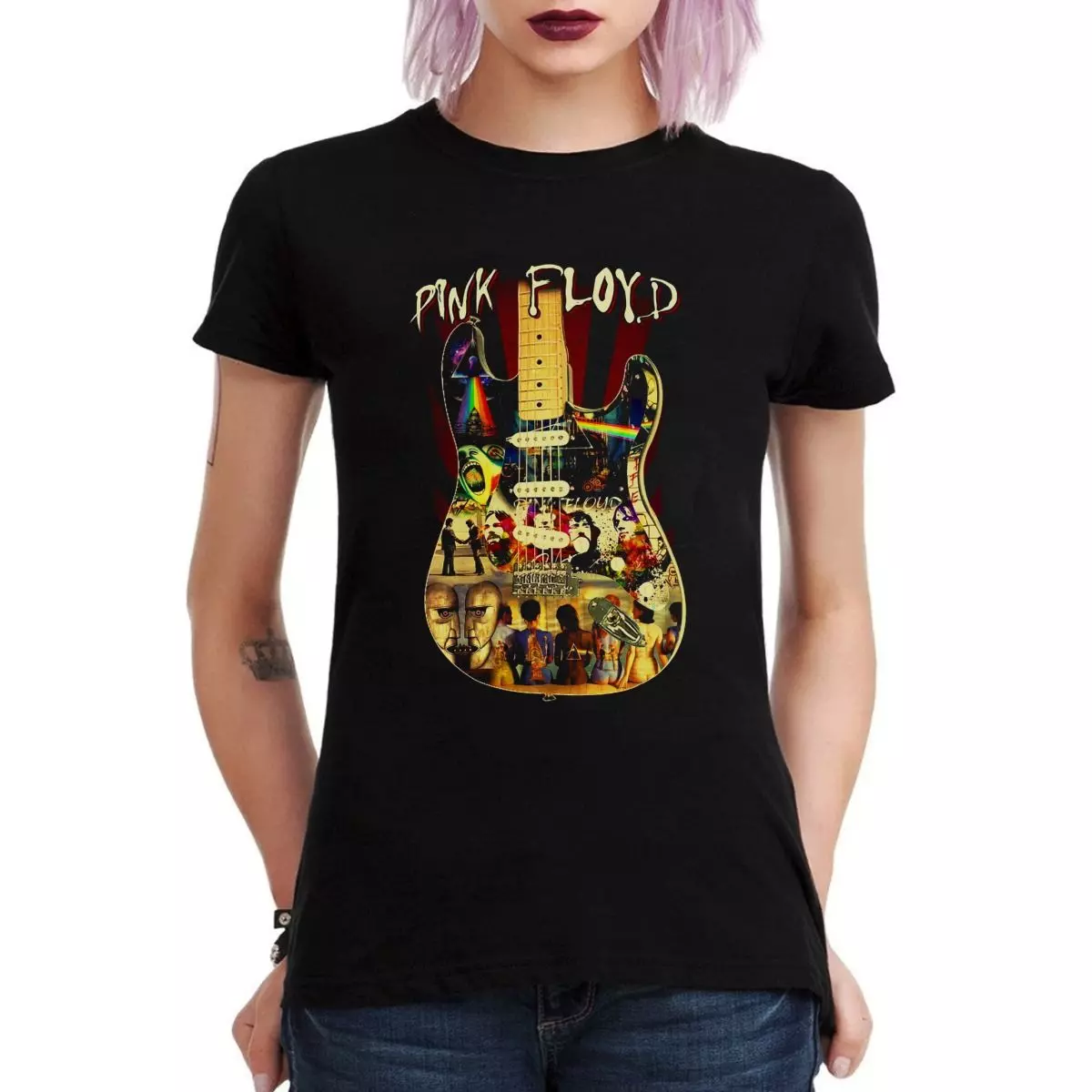 PINK FLOYD GUITAR POLERA MUJER-2