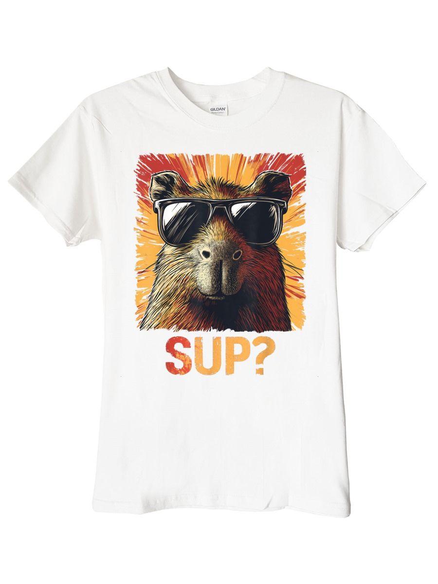 CAPIBARA LENTES ANTEOJOS SUP DIVERTIDO CHISTOSO POLERA MANGA CORTA HOMBRE-1