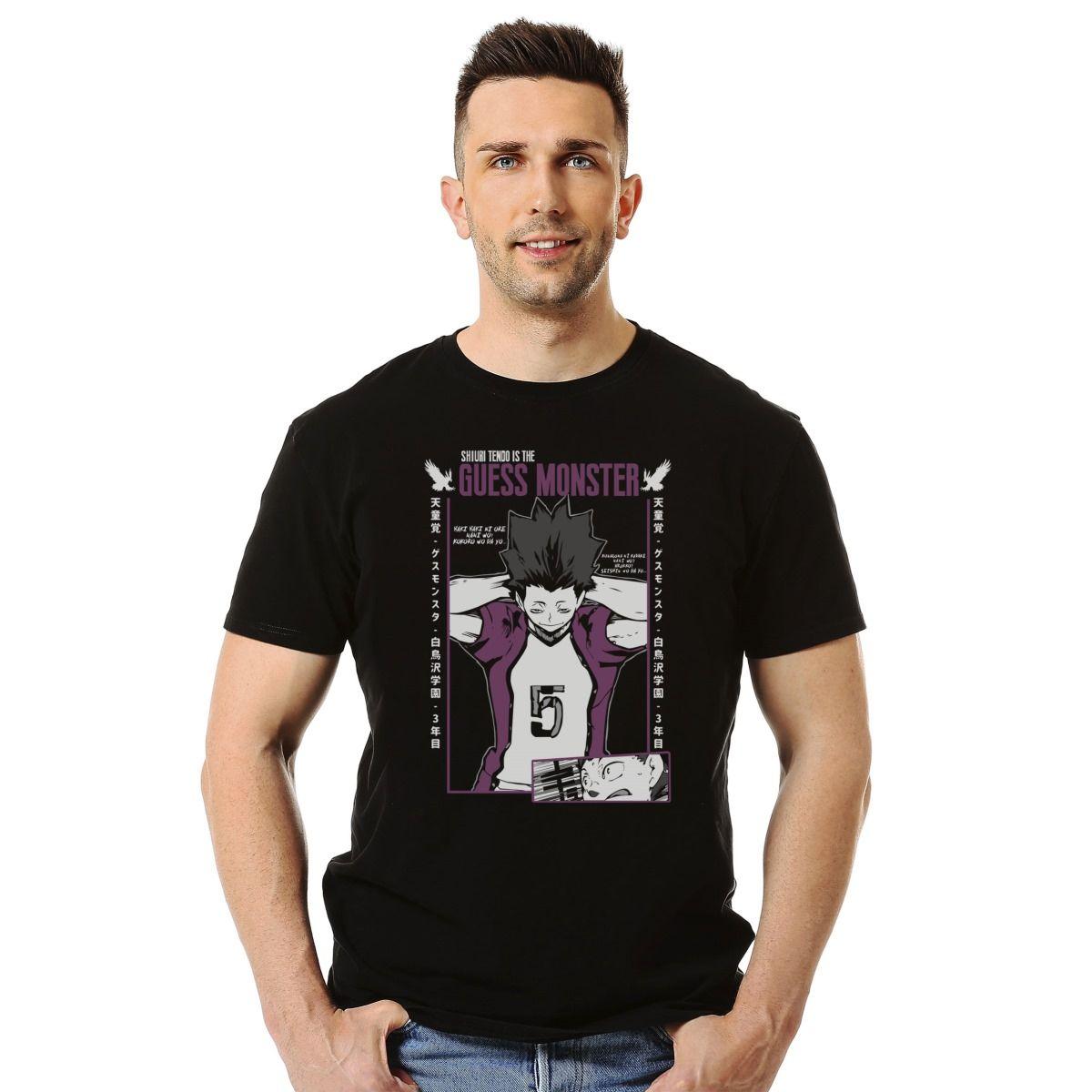 HAIKYUU SHIURI TENDO GUESS MONSTER POLERA MANGA CORTA HOMBRE-2