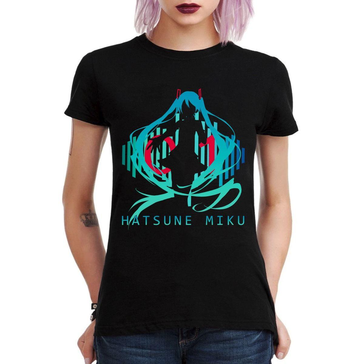MIKU HATSUNE STENCIL FLUOR POLERA MUJER-2