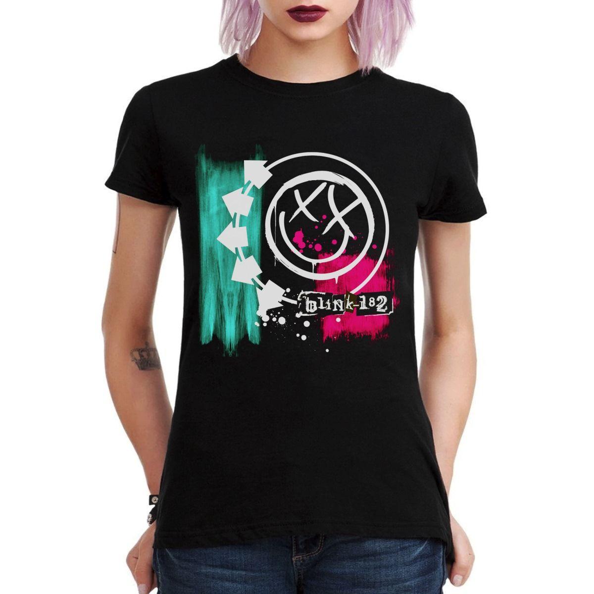 BLINK 182 FLAG BANDERA LOGO POLERA MUJER-2