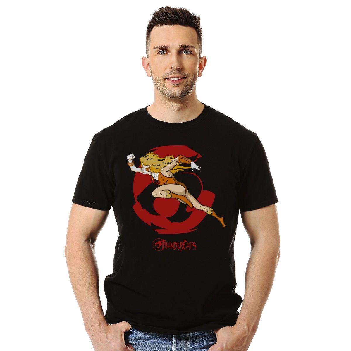 THUNDERCATS CHITARA CORRIENDO Y LOGO POLERA MANGA CORTA HOMBRE-2