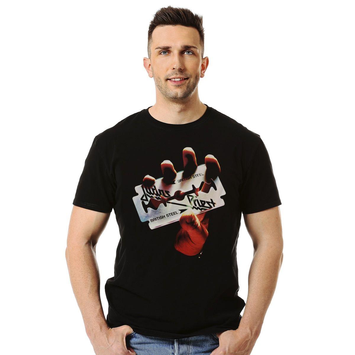 JUDAS PRIEST BRITISH STEEL POLERA MANGA CORTA HOMBRE-2