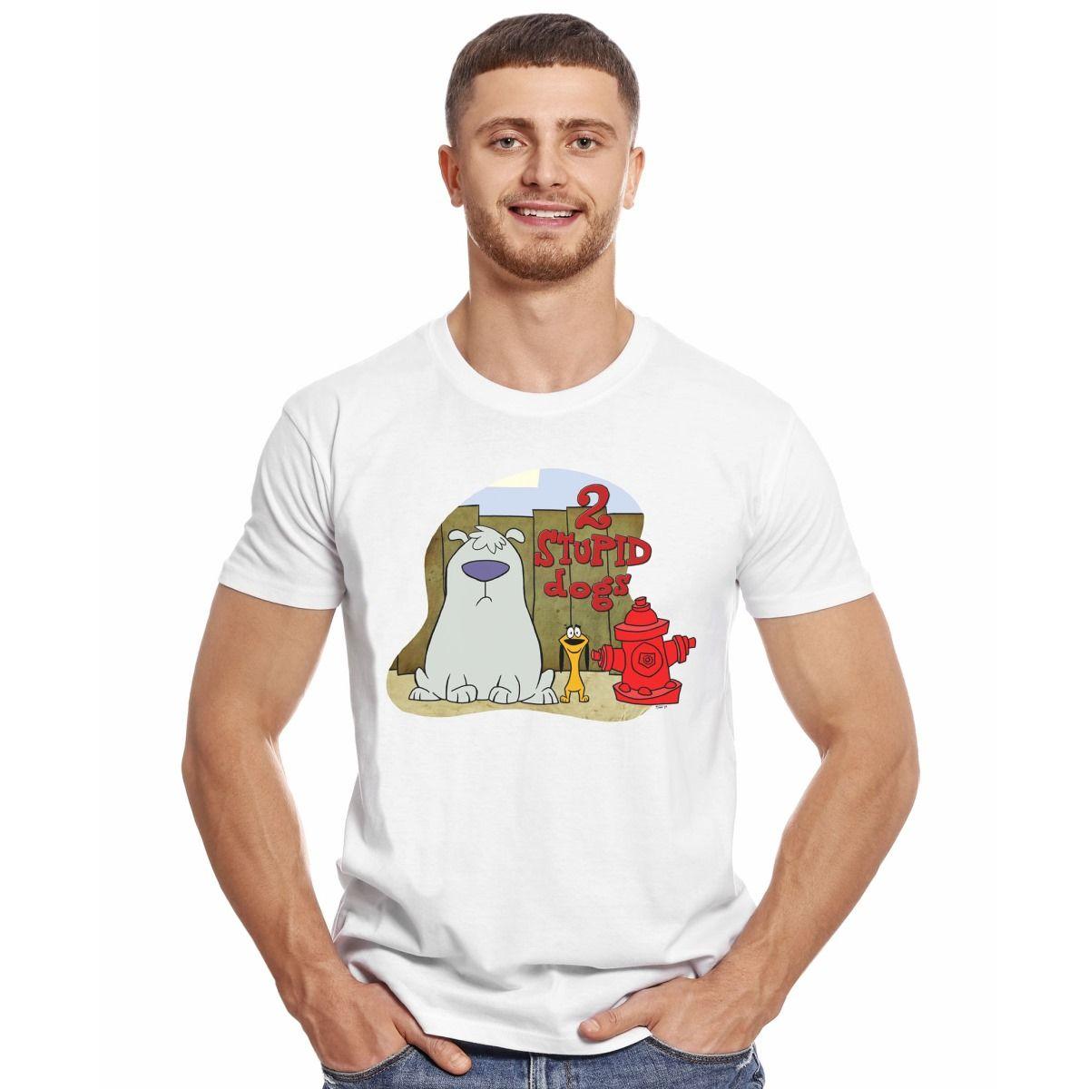 DOS PERROS TONTOS 2 STUPID DOGS POSTER POLERA MANGA CORTA HOMBRE-2