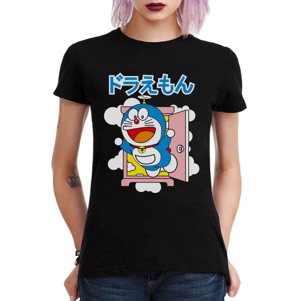 DORAEMON GATO COSMICO NUBES HELICOPTERO POLERA MUJER-2