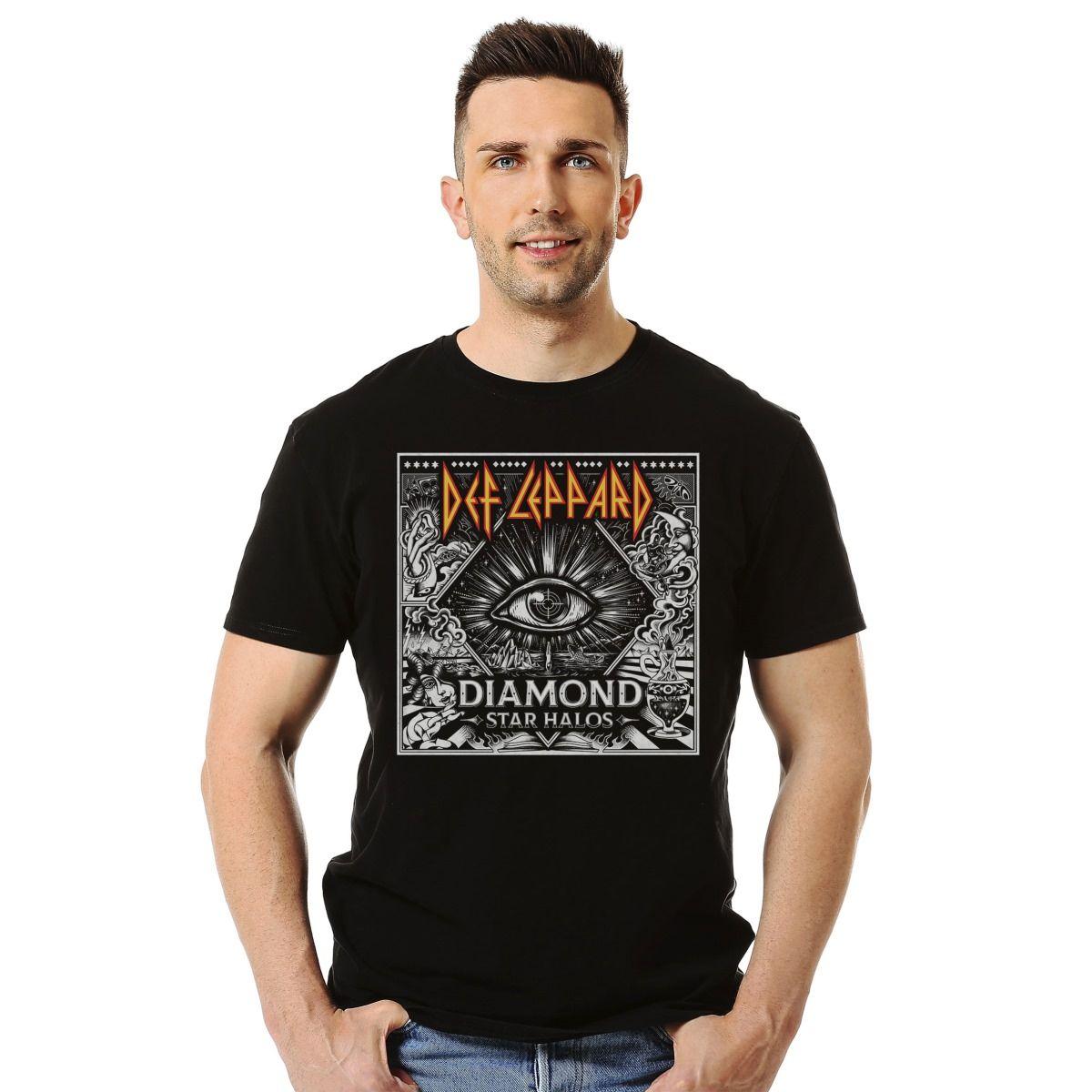 DEF LEPPARD DIAMOND STAR HALOS POLERA MANGA CORTA HOMBRE-2