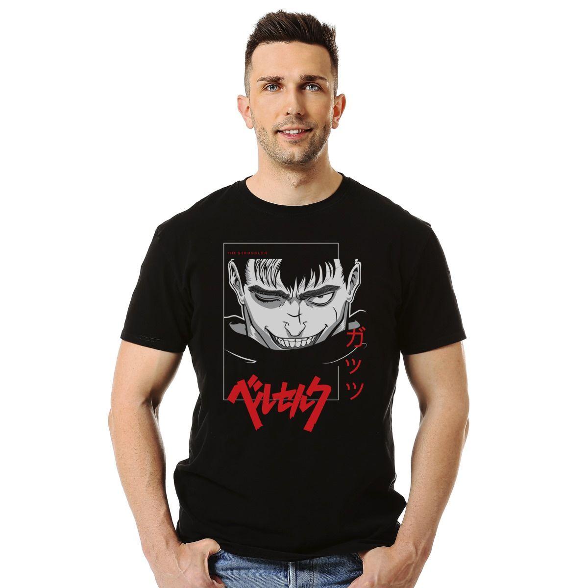 BERSERK GUTS SONRISA THE STRUGGLER POLERA MANGA CORTA HOMBRE-2