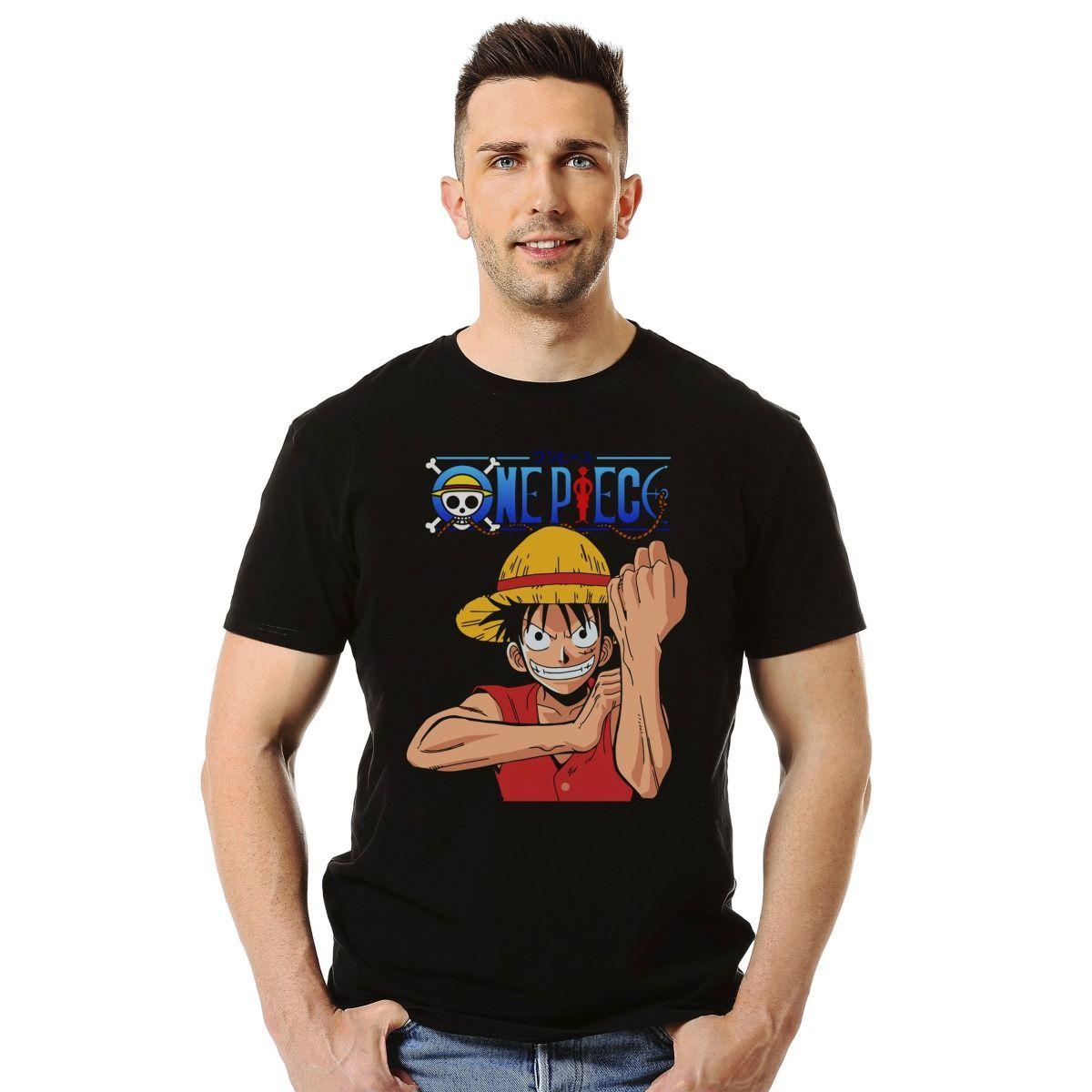 ONE PIECE MONKEY D LUFFY SALUDO 2 POLERA MANGA CORTA HOMBRE-2
