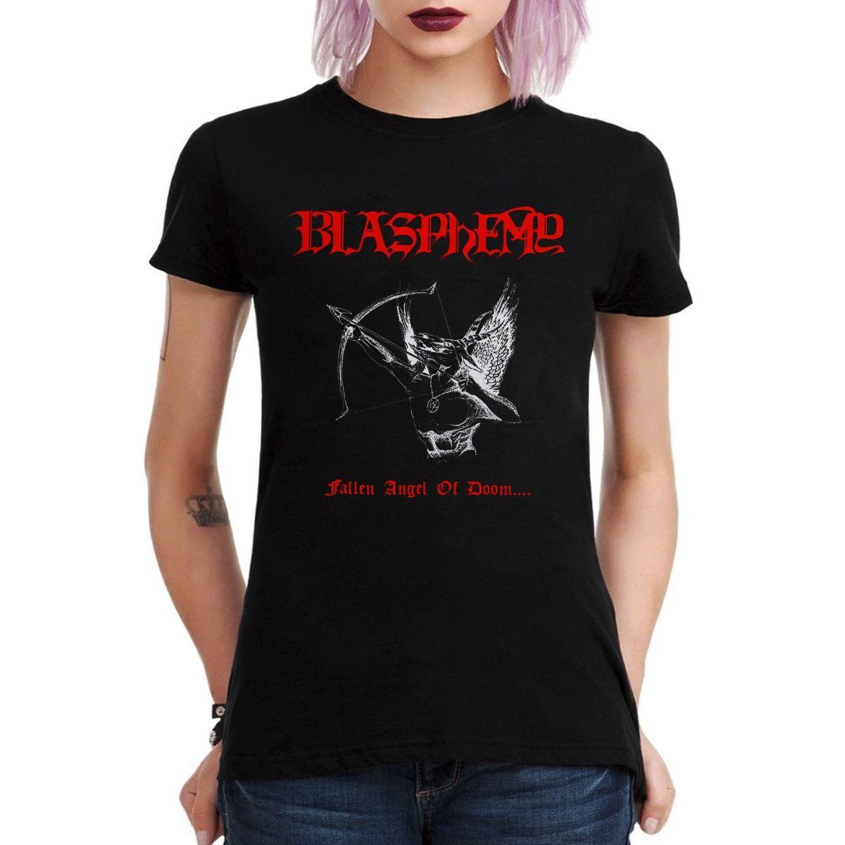 BLASPHEMY FALLEN ANGEL OF DOOM POLERA MUJER-2