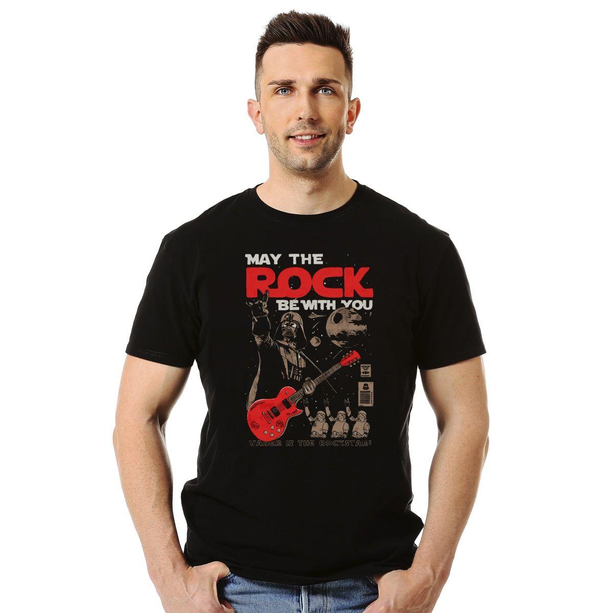 Polera Star Wars Darth Vader May The Rock Be With You Cine/Tv-2