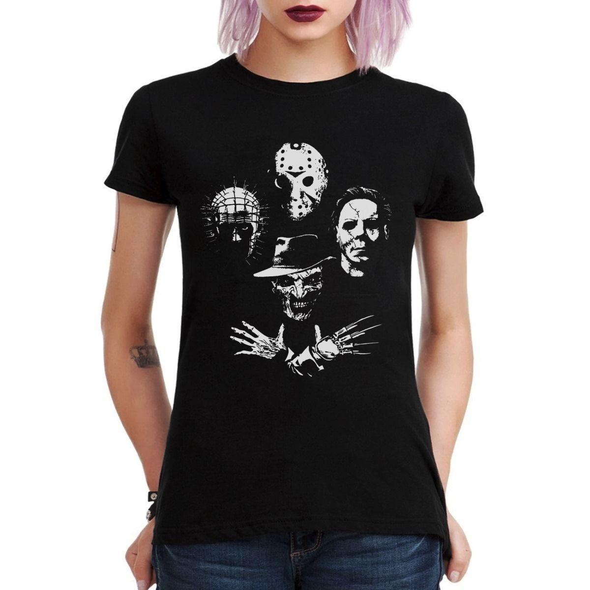 TERROR JASON PINHEAD MICHAEL FREDDY QUEEN PARODY POLERA MUJER-2