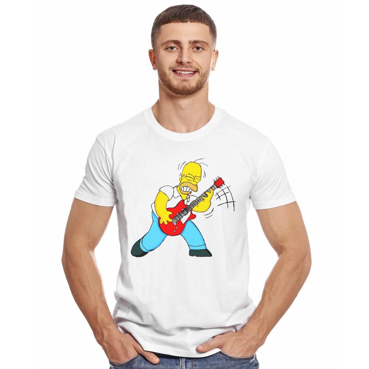 LOS SIMPSON HOMERO GUITARRA ROCK POLERA MANGA CORTA HOMBRE-2