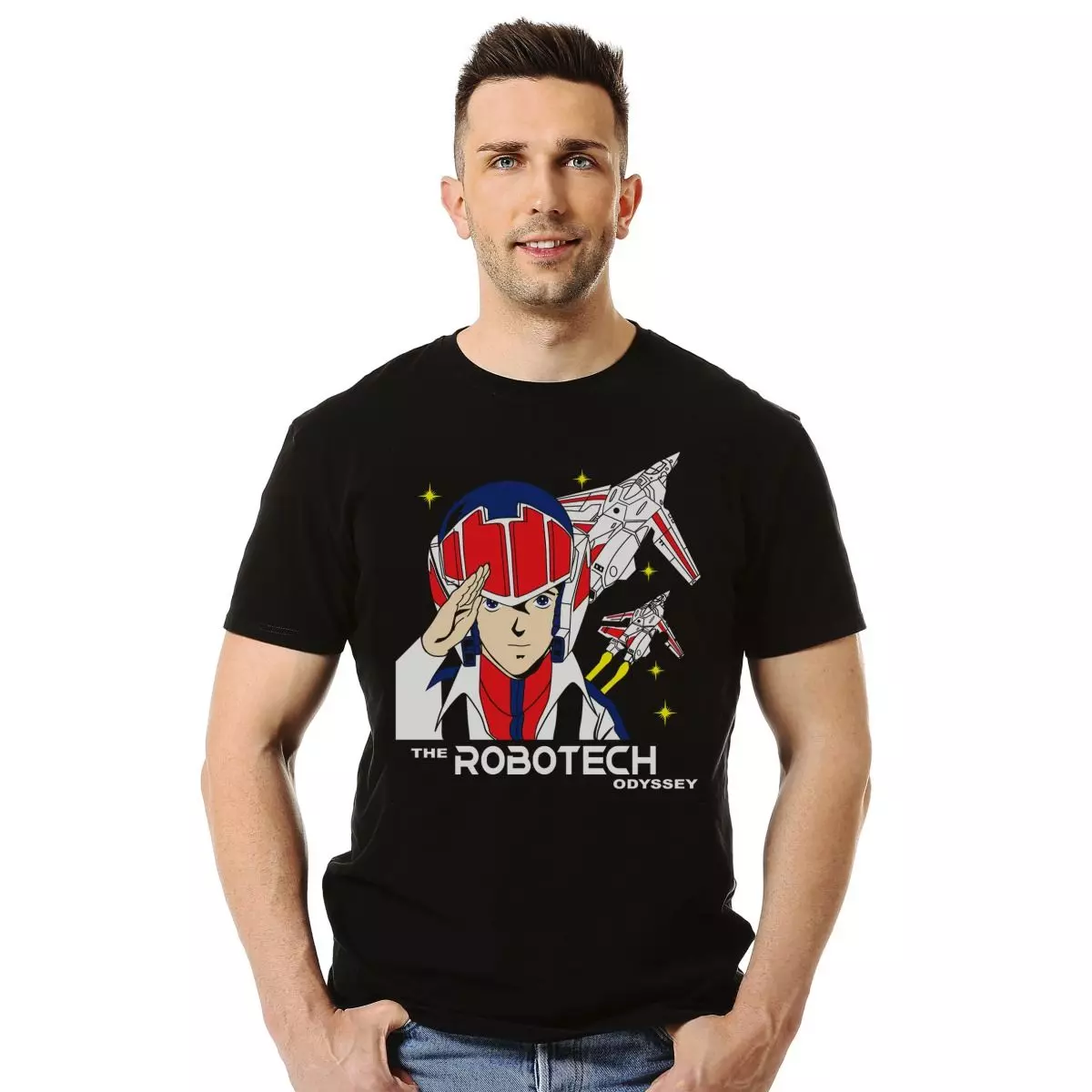 ROBOTECH RICK HUNTER SALUDANDO POLERA MANGA CORTA HOMBRE-2