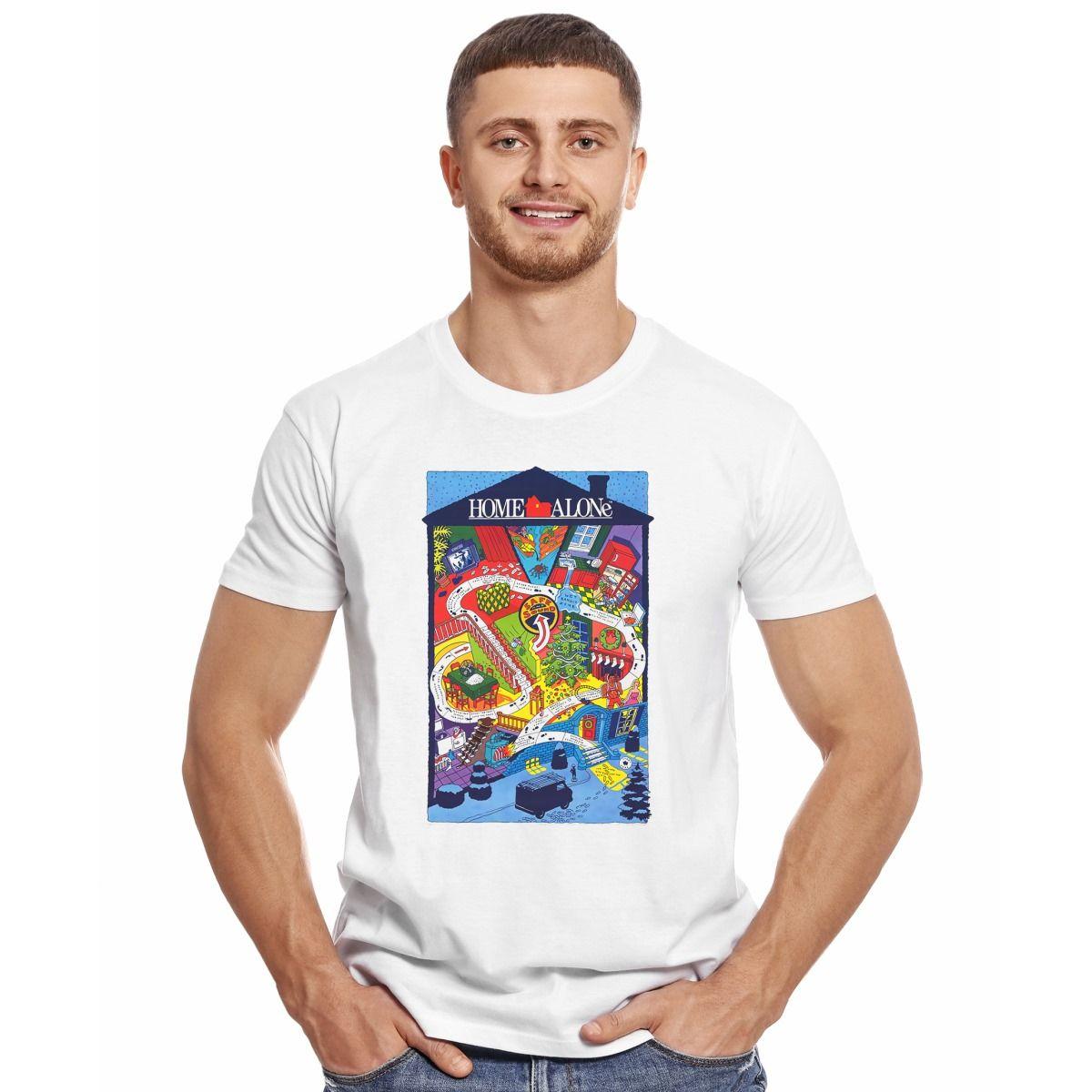 MI POBRE ANGELITO HOME ALONE MAPA CASA POLERA MANGA CORTA HOMBRE-2